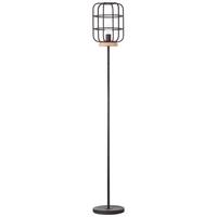 Stehleuchte Gwen Braun/Schwarz max. 52 Watt - Schwarz/Braun, KONVENTIONELL, Holz/Metall (25/163cm) - Brilliant