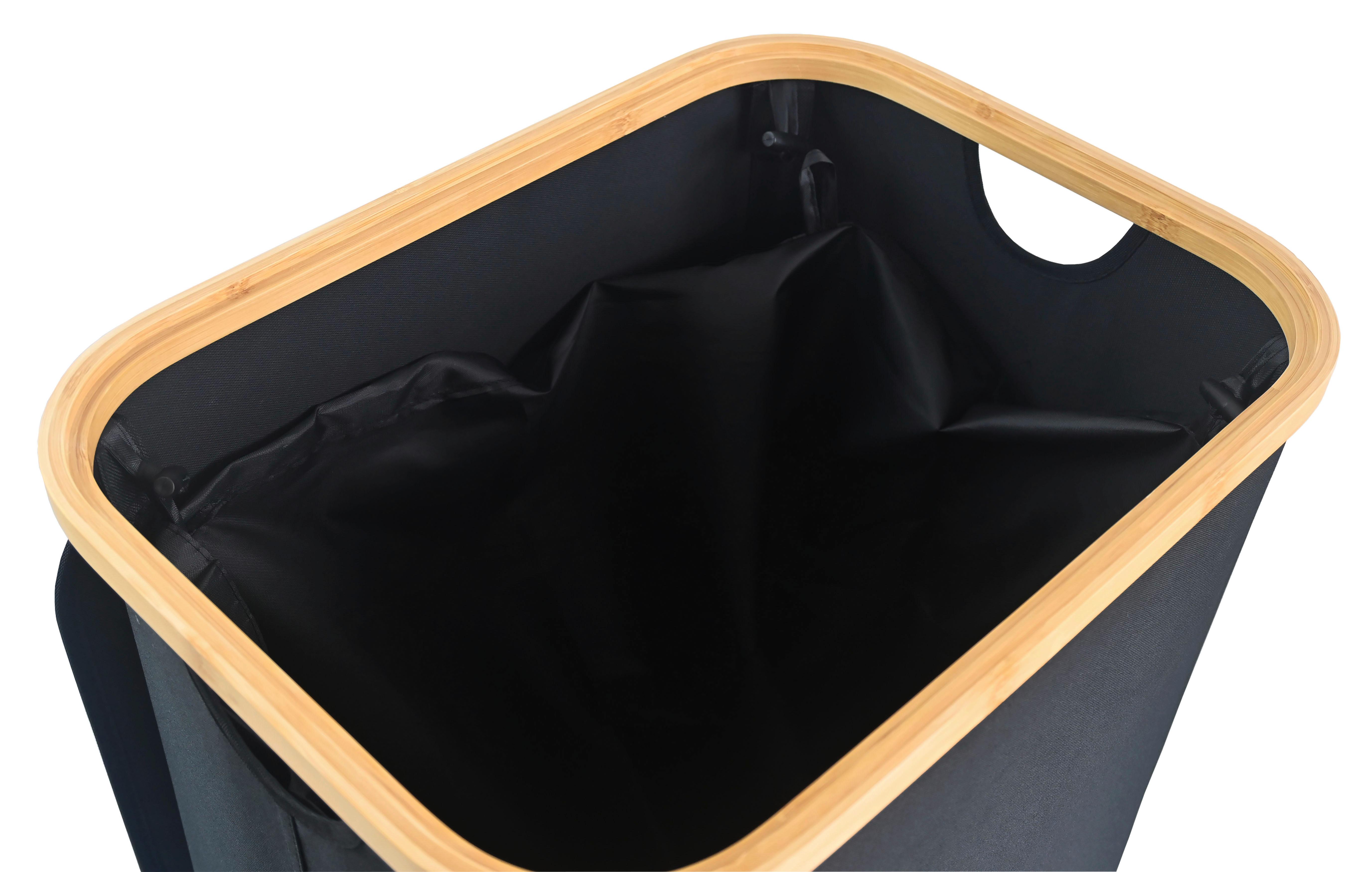 RETURKASSE FÖR PET-FLASKOR PET - svart, Klassisk, textil/naturmaterial (44/33/70cm) - Mömax