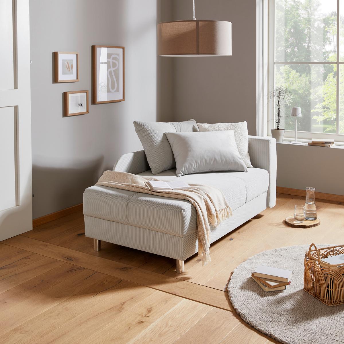Recamier NOVA - gri deschis, Basics, lemn/textil (145/66-82/82cm) - Mömax