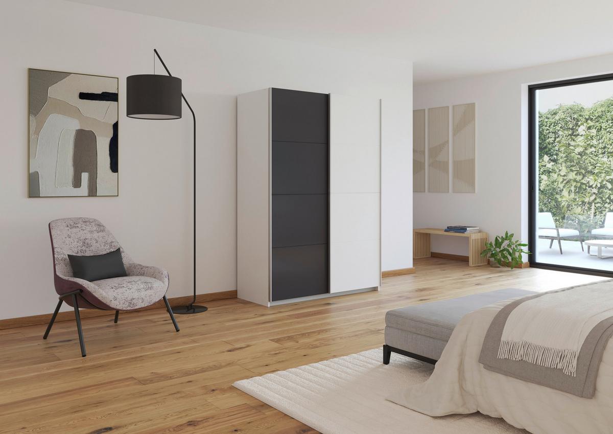 Ormar S Kliznim Vratima Subito - bijela/boje grafita, Moderno, drvni materijal/metal (136/197/61cm) - Modern Living