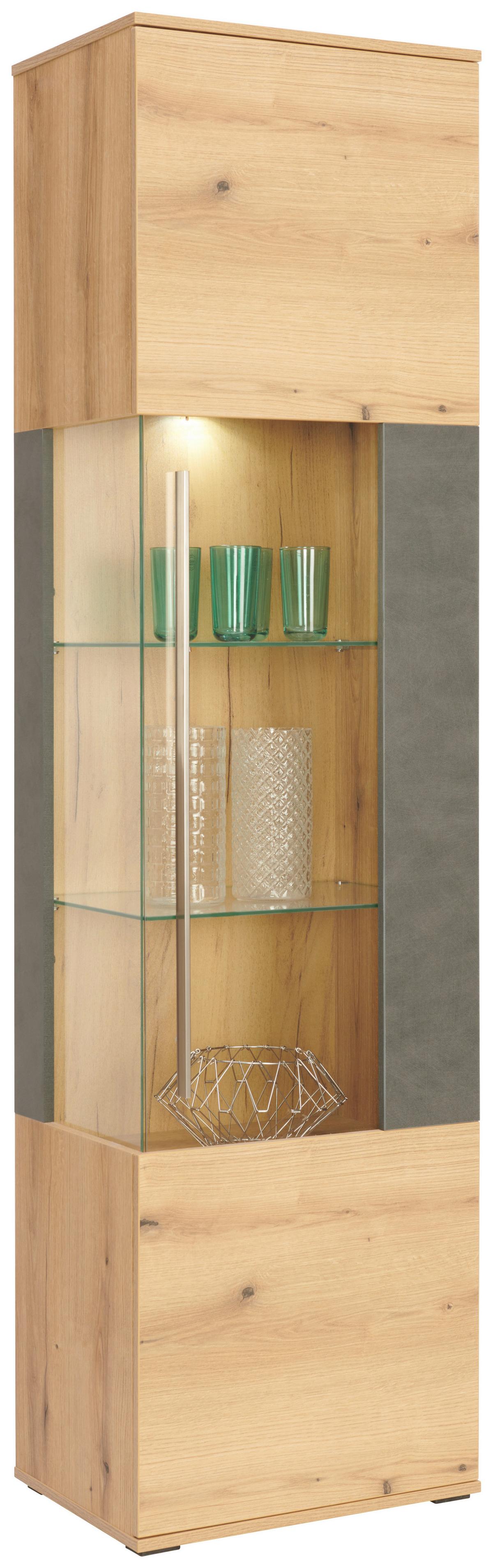 Vitrină LIMIT - Modern, sticlă/material pe bază de lemn (52/201/40cm) - Modern Living