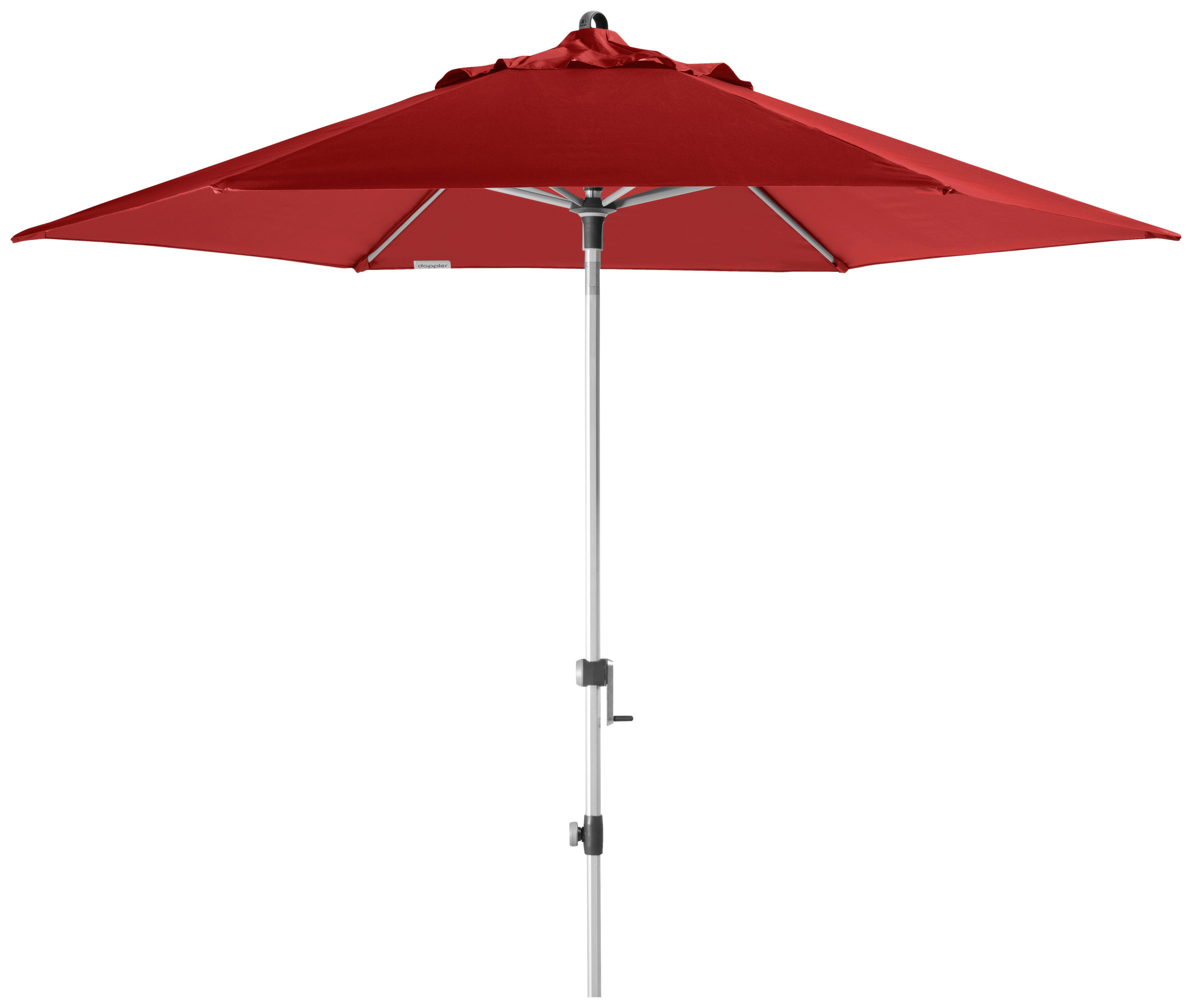 Sonnenschirm Expert Auto Tilt 280 Bordeaux/Silberfarben - Bordeaux/Silberfarben, Basics, Textil/Metall (280/280cm) - Doppler