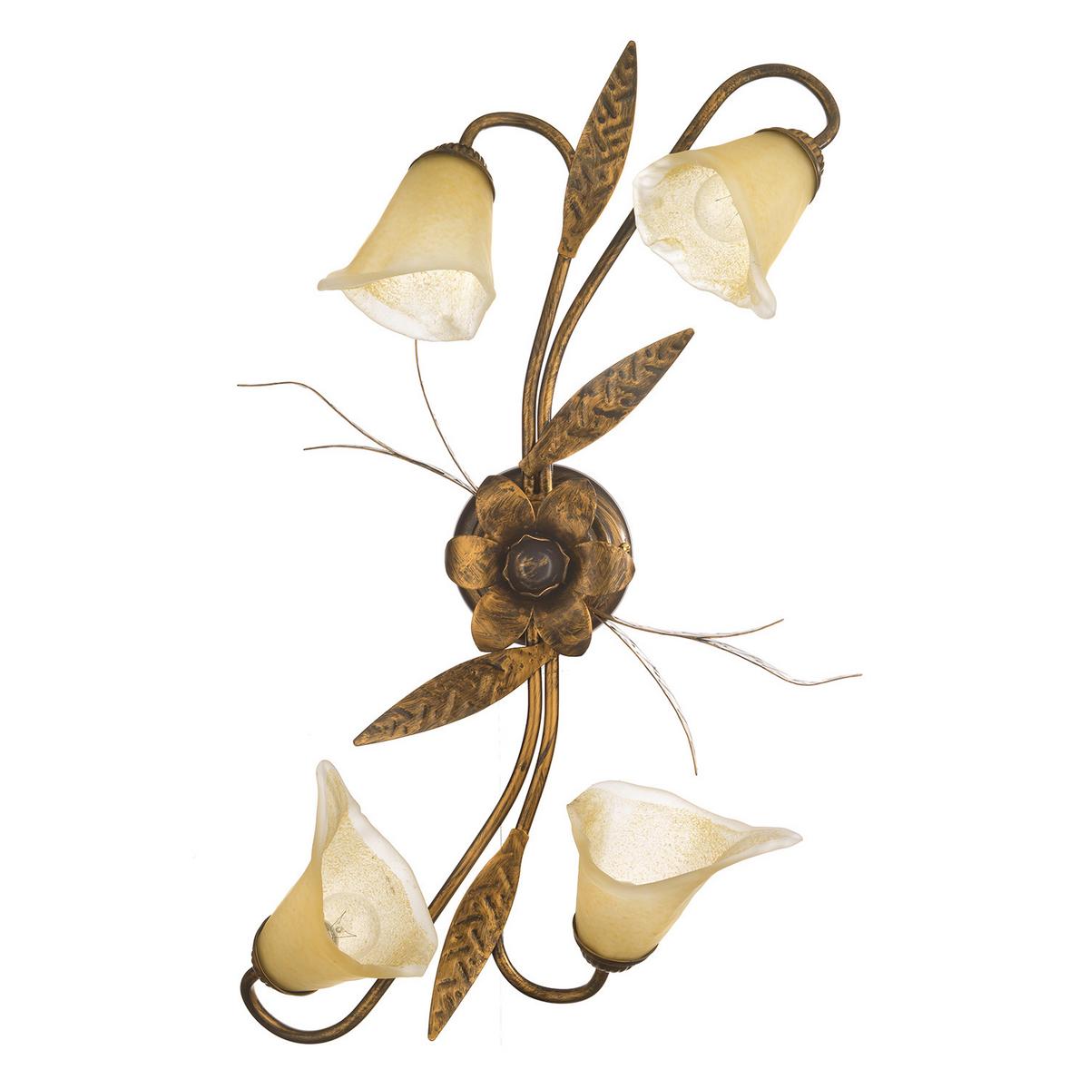 Deckenleuchte Alga Bronzefarben max. 6 Watt - Bronzefarben, KONVENTIONELL, Glas/Metall (70/40/25cm)