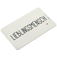 Schneidebrett Lieblingsmensch in Schwarz/Weiß Kunststoff - Schwarz/Weiß, KONVENTIONELL, Kunststoff (23,5/14,3/1,5cm)