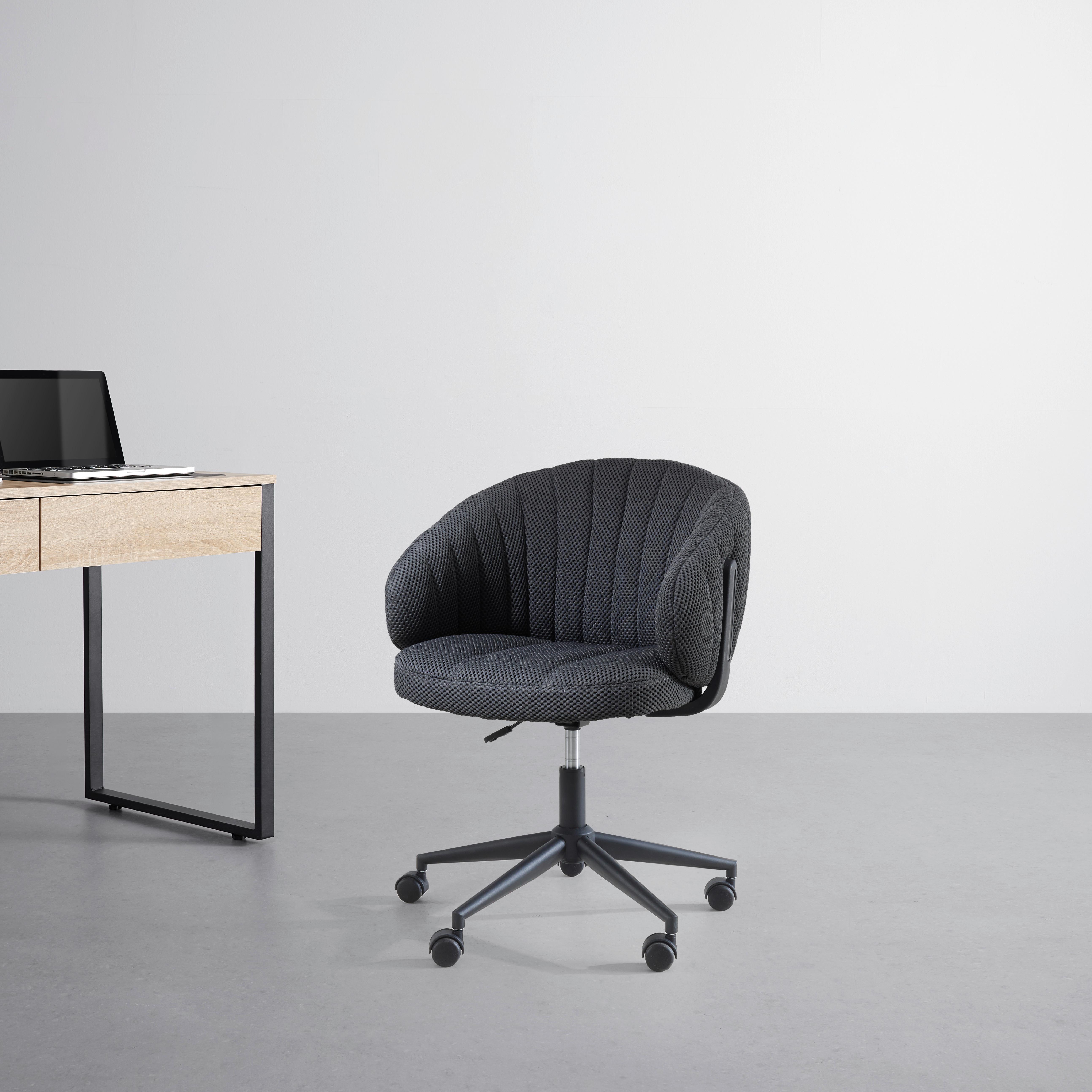 SNURRSTOL VALERIA - mörkgrå/svart, Modern, metall/textil (61/78-85.5/62cm) - Mömax