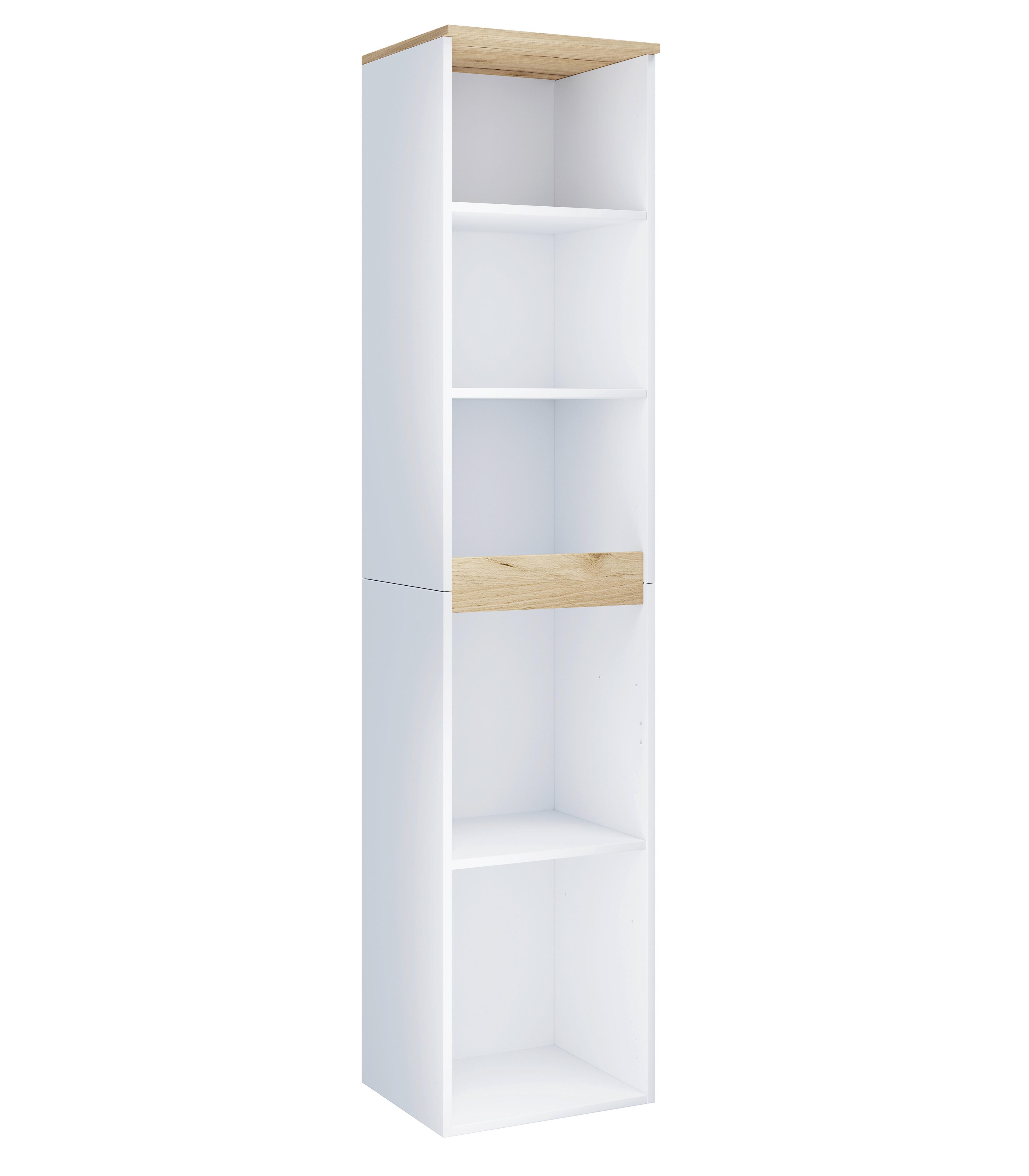Badezimmerregal Cosila - Honigeiche/Weiss, Trend, Holzwerkstoff (40/180/35cm) - MID.YOU