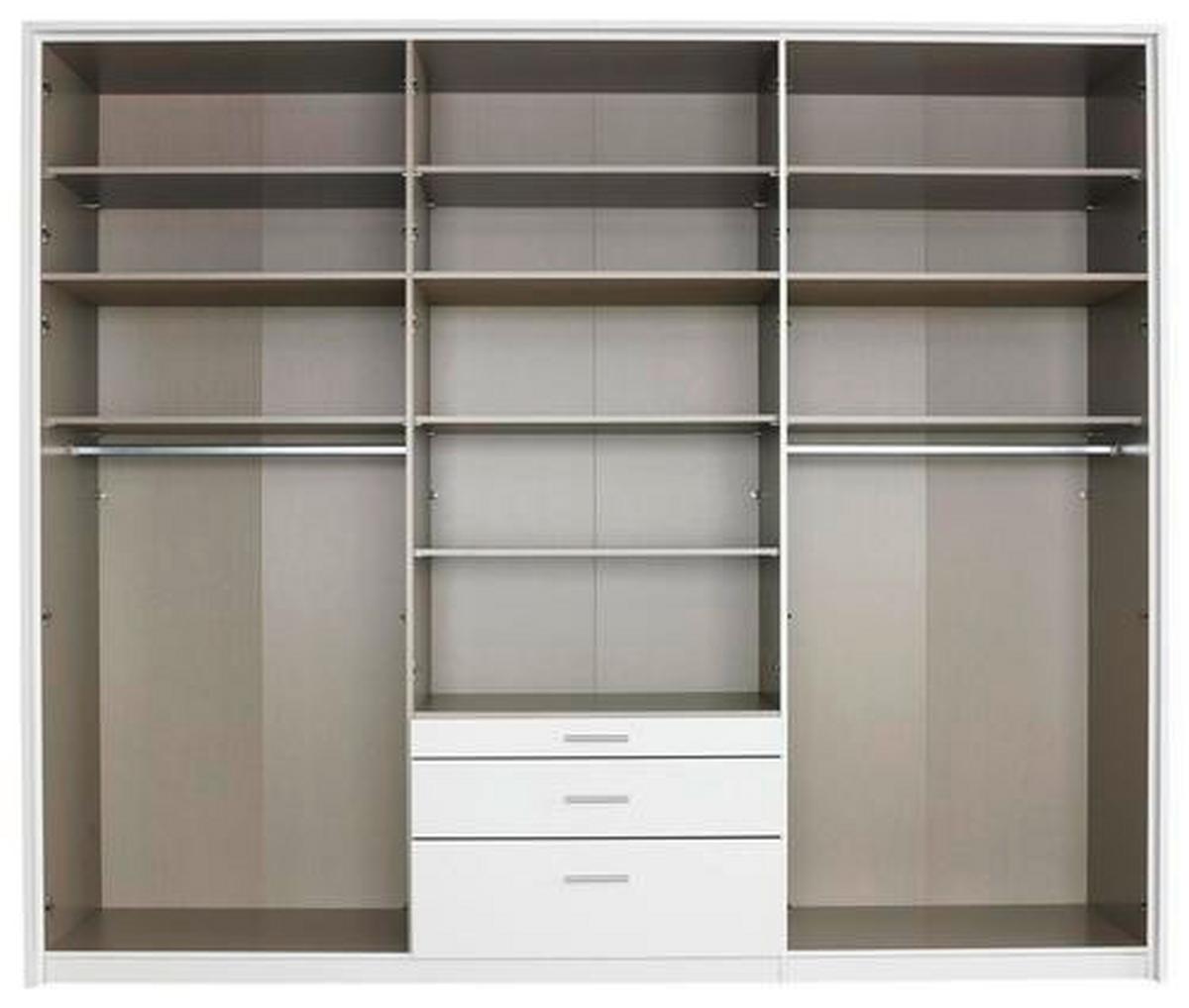 Ormar S Klasičnim Vratima Hildesheim - bijela/siva, Design, staklo/drvni materijal (275/231/56cm) - Modern Living
