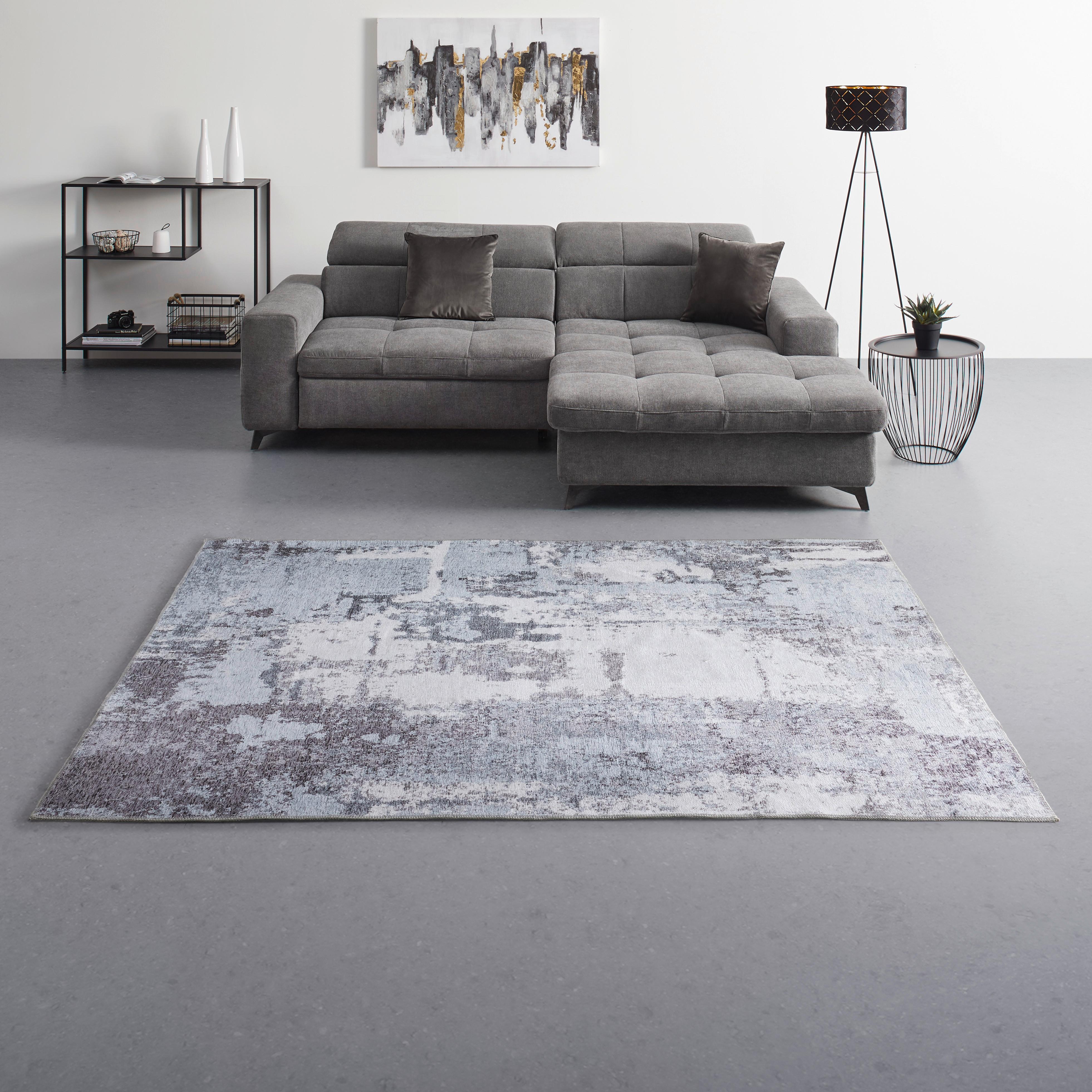 Flachwebteppich Edessa 3 in Creme/Grau ca. 160x230cm - Creme/Grau, MODERN, Textil (160/230cm) - Mömax