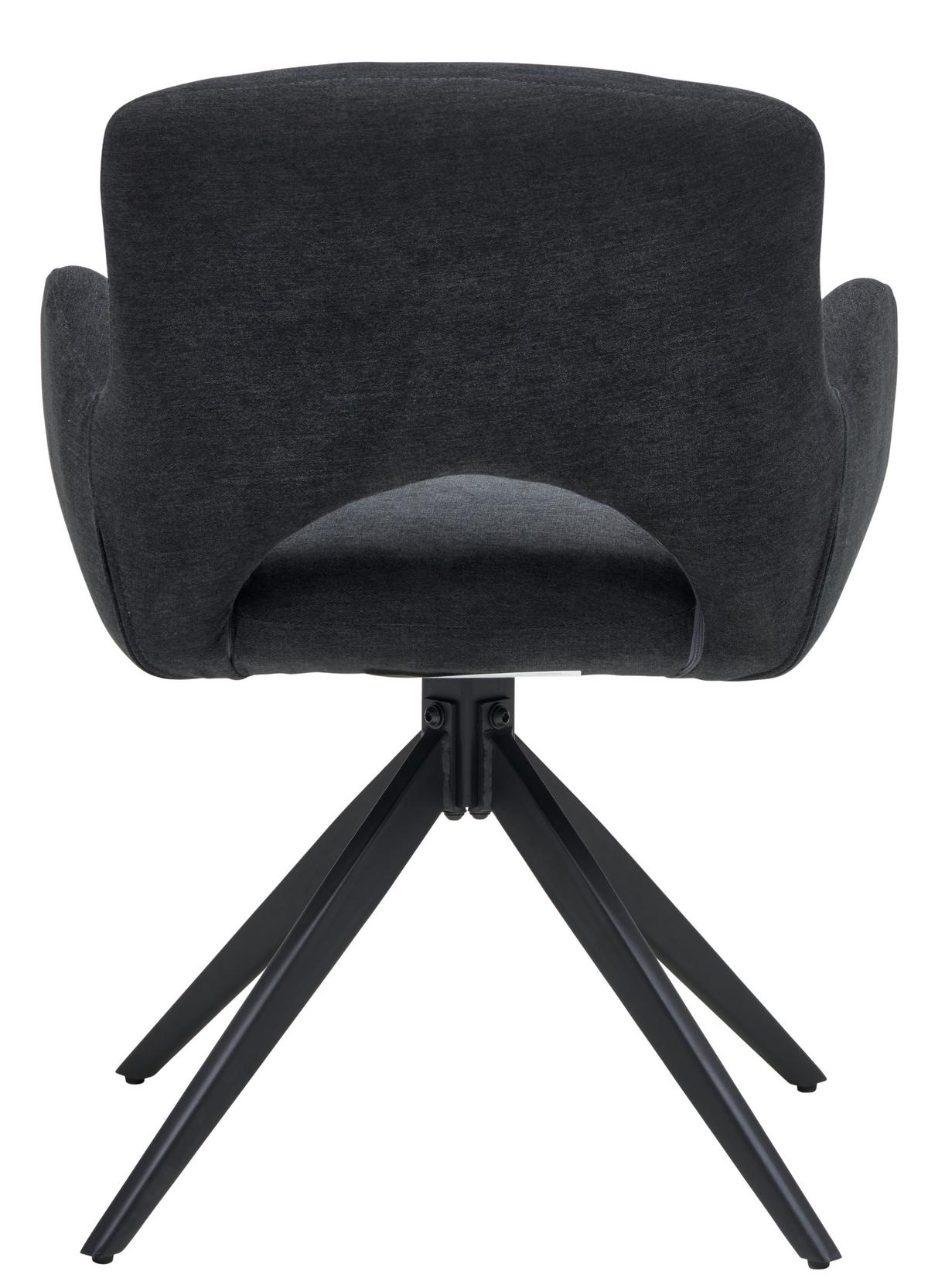 KRZESŁO Z PODŁOKIETNIKAMI ELLA - czarny, Modern, metal/drewno (62/84/62cm) - Livetastic