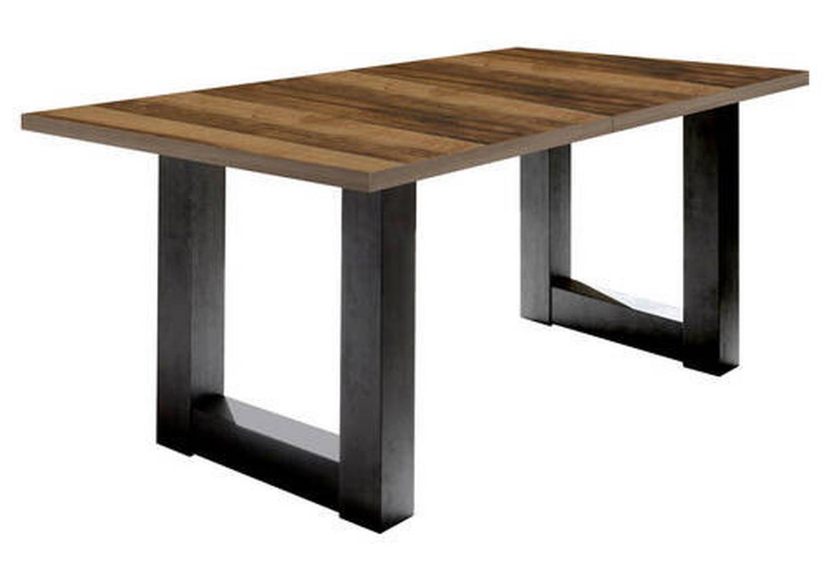 Ausziehtisch in Schwarz/Eichefarben - Eichefarben/Schwarz, MODERN, Holzwerkstoff (160-210/90/76cm) - Mömax
