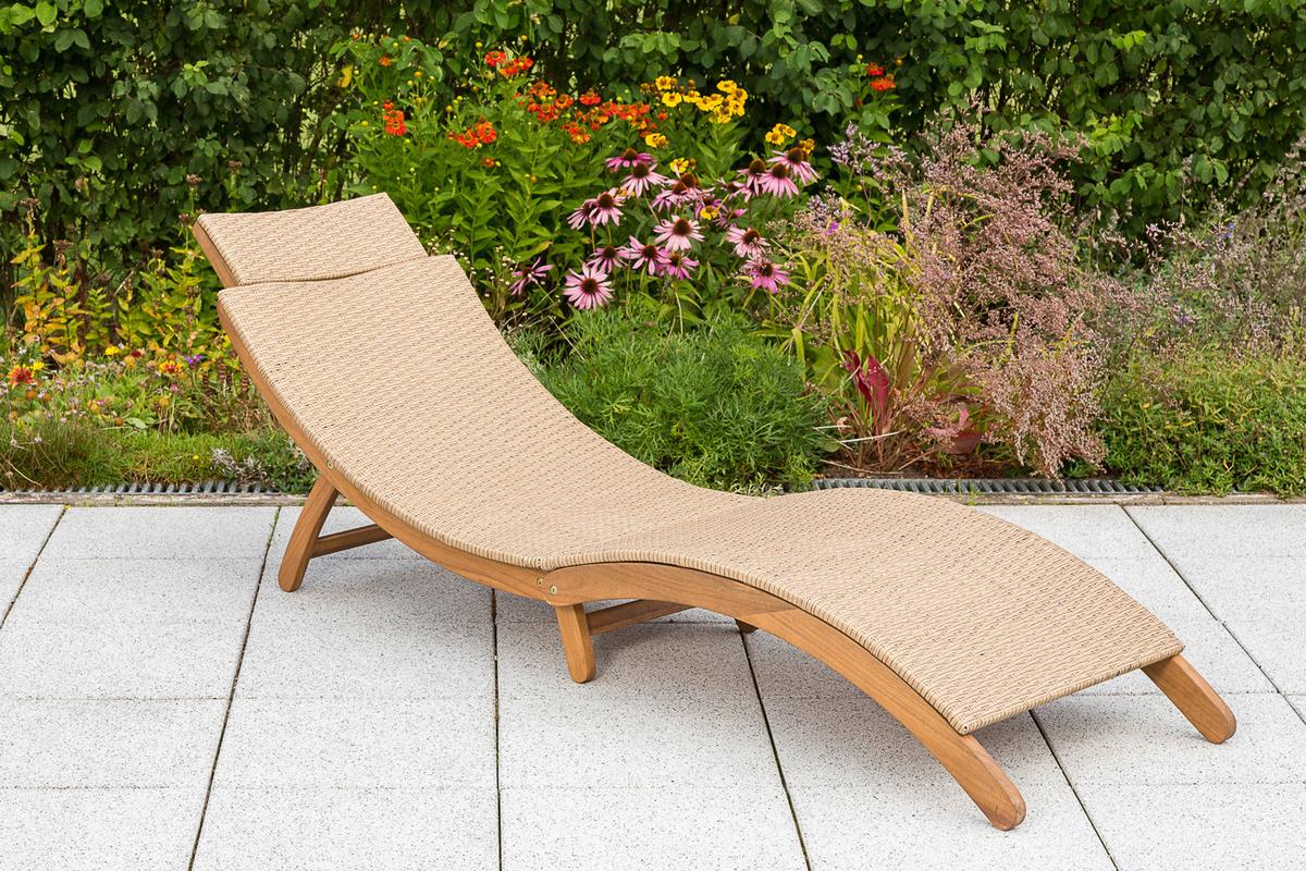 Vrtni Ležalnik Capri, Masivno - naravne barve, Moderno, kovina/umetna masa (183/60/54cm) - Gardenson