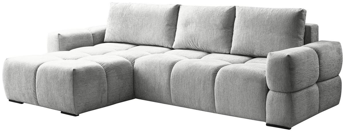 Kutna Garnitura Genova - svijetlo siva/crna, Basics, tekstil/metal (299/74-90/173cm) - Modern Living