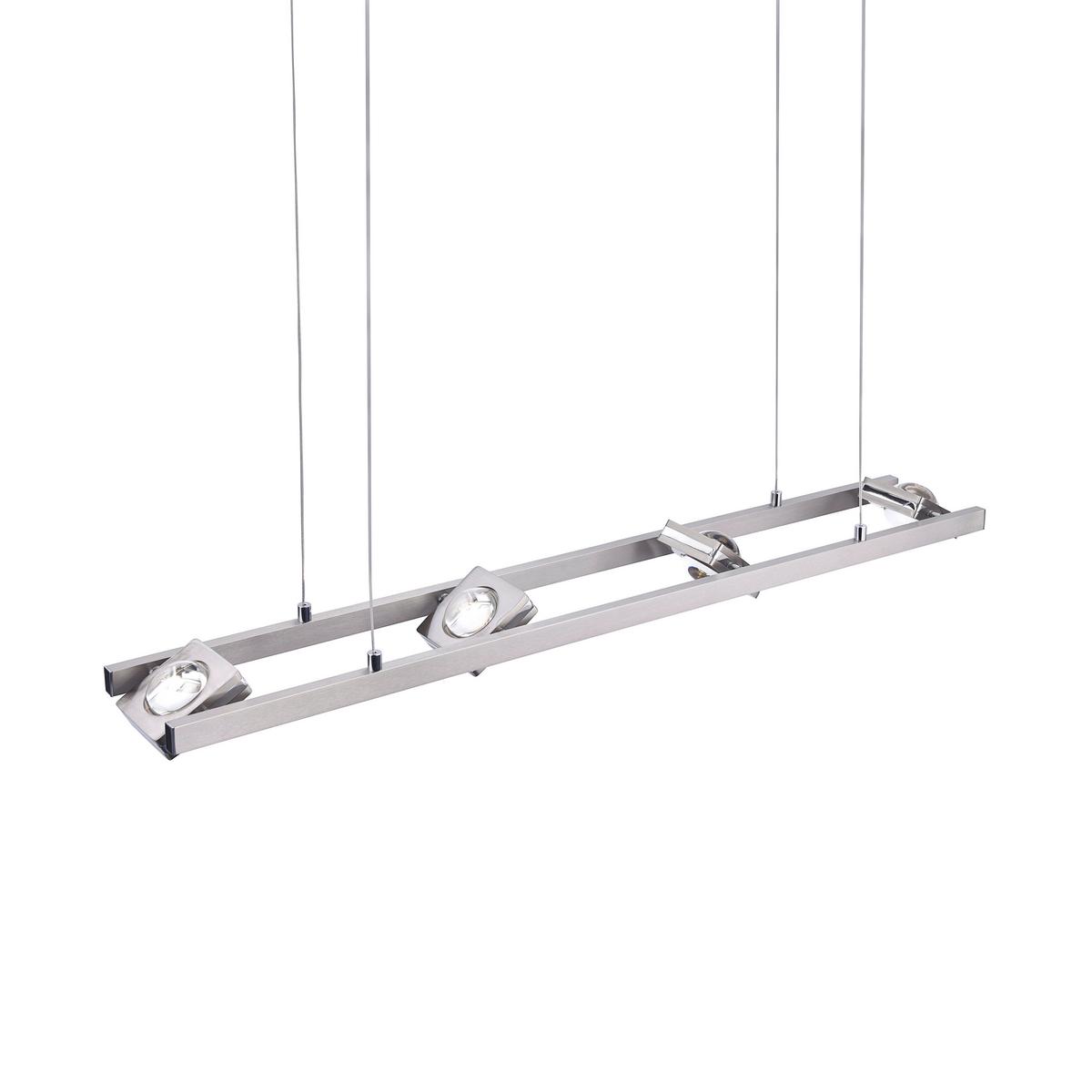 LAMPA WISZĄCA LED 2460-55 Q-FISHEYE - kolor stalowy, Design, tworzywo sztuczne/metal (99/16,5/120cm) - Just Light