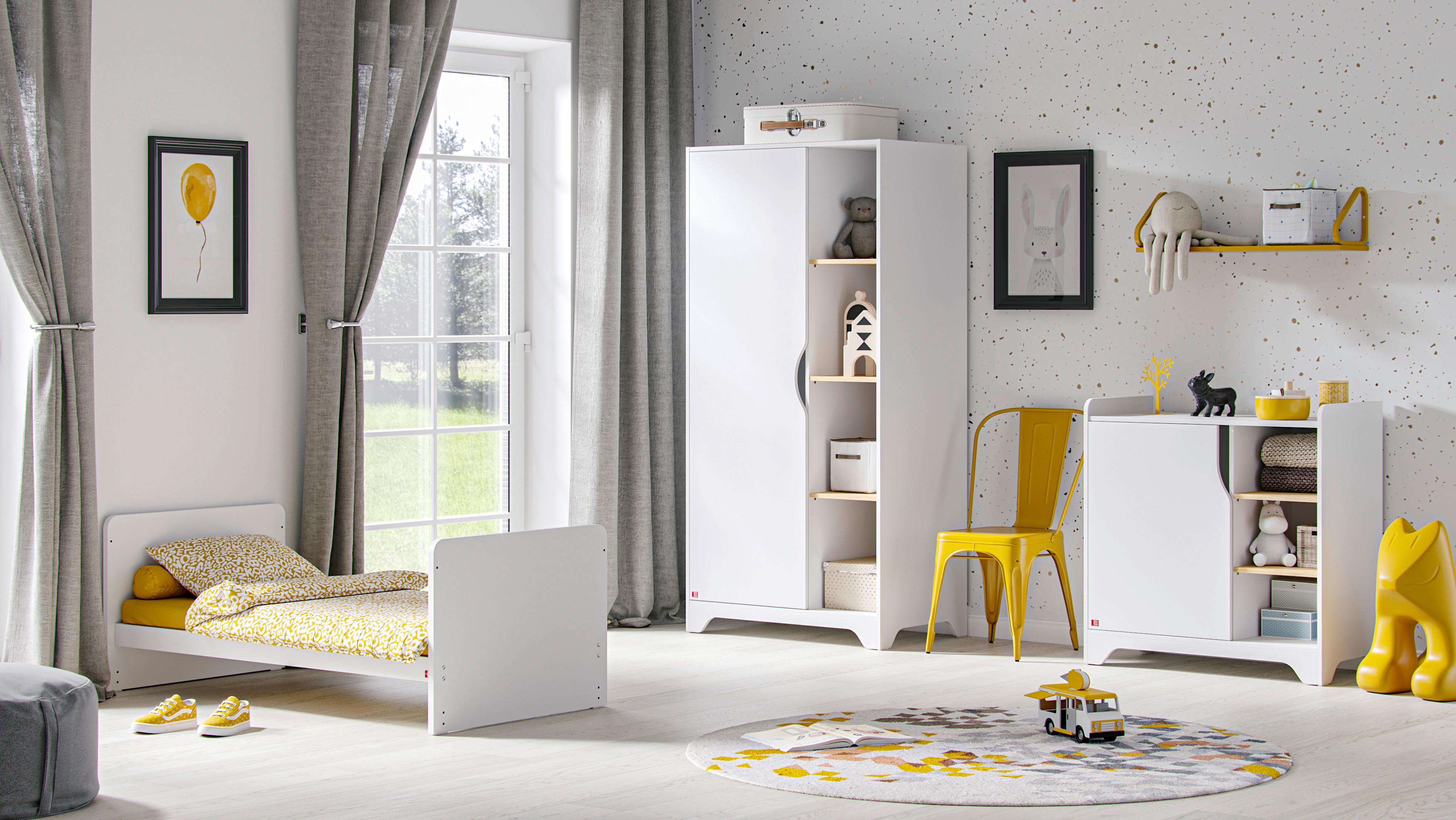 Otroška Garderobna Omara Leaf, Bela, Hrast - bela, Moderno, leseni material (88,5/179,5/52cm) - Modern Living