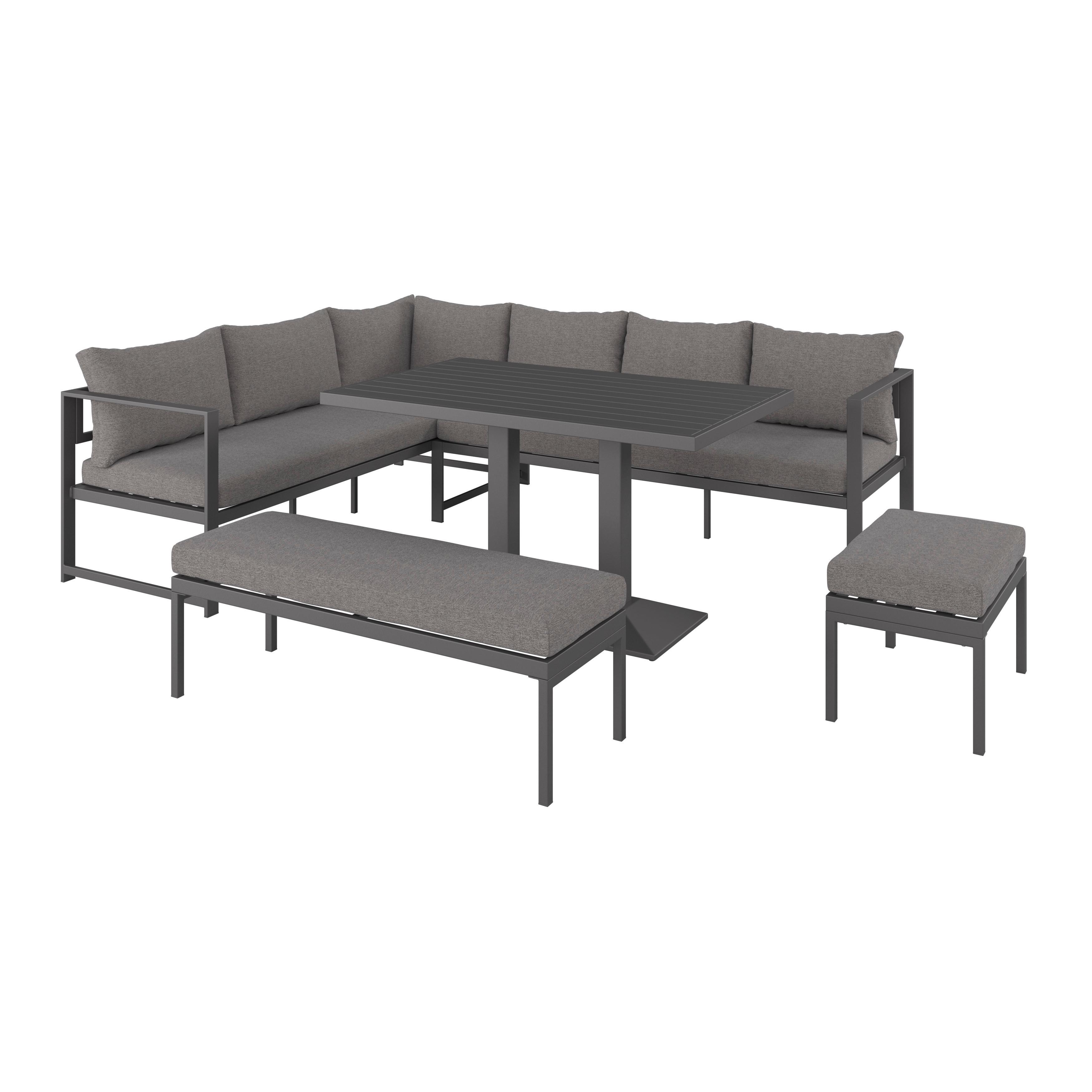 Lounge Garnitura Medan, Svetlo Siva - antracit, Moderno, kovina/tekstil (193/175cm) - Beldano