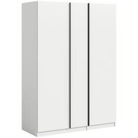 Omara S Klasičnimi Vrati Oakland, Bela - črna/bela, Moderno, leseni material (130/183/53cm) - MID.YOU