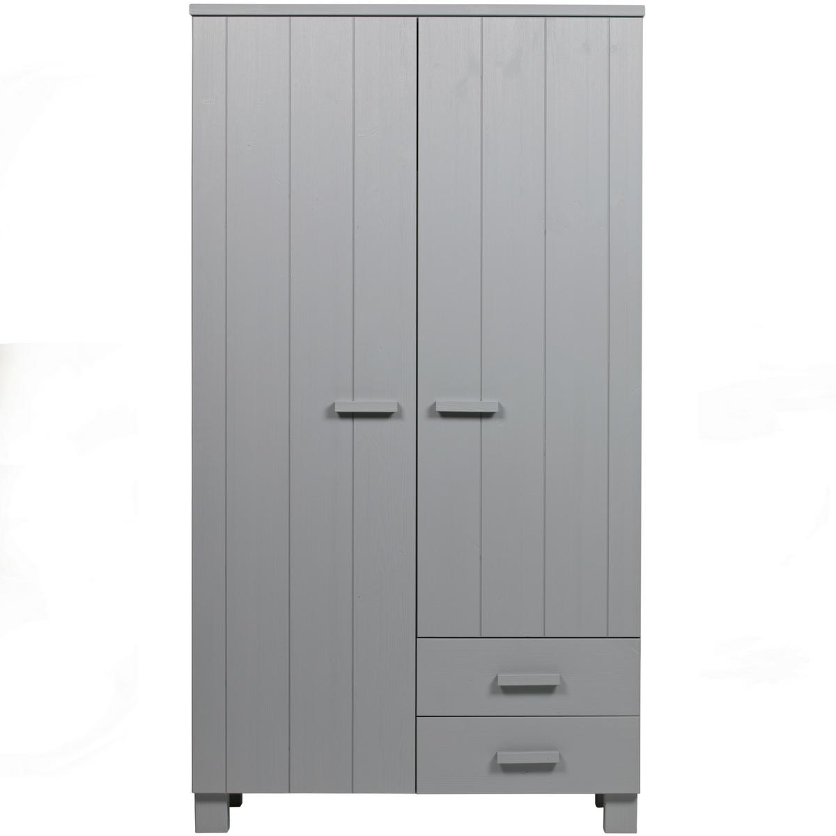 Garderobenschrank Dennis Grau - Grau, Design, Holz (111/202/55cm) - Livetastic