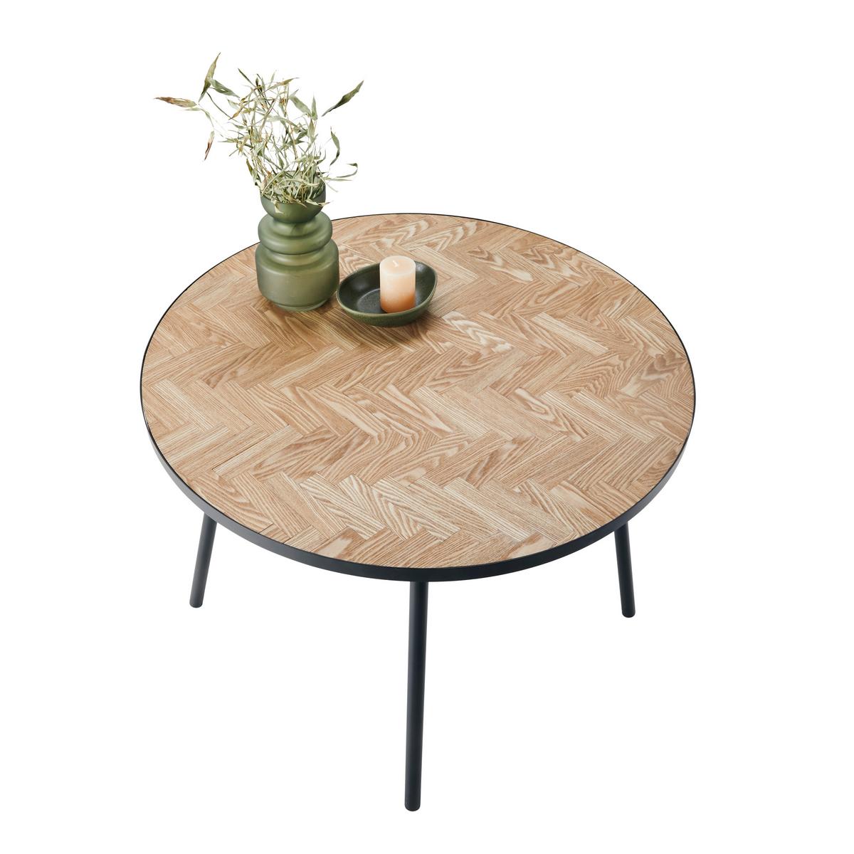 Masă BRANDON -TREND- - culoare natur/negru, Modern, lemn/metal (100/100/75cm) - Mömax