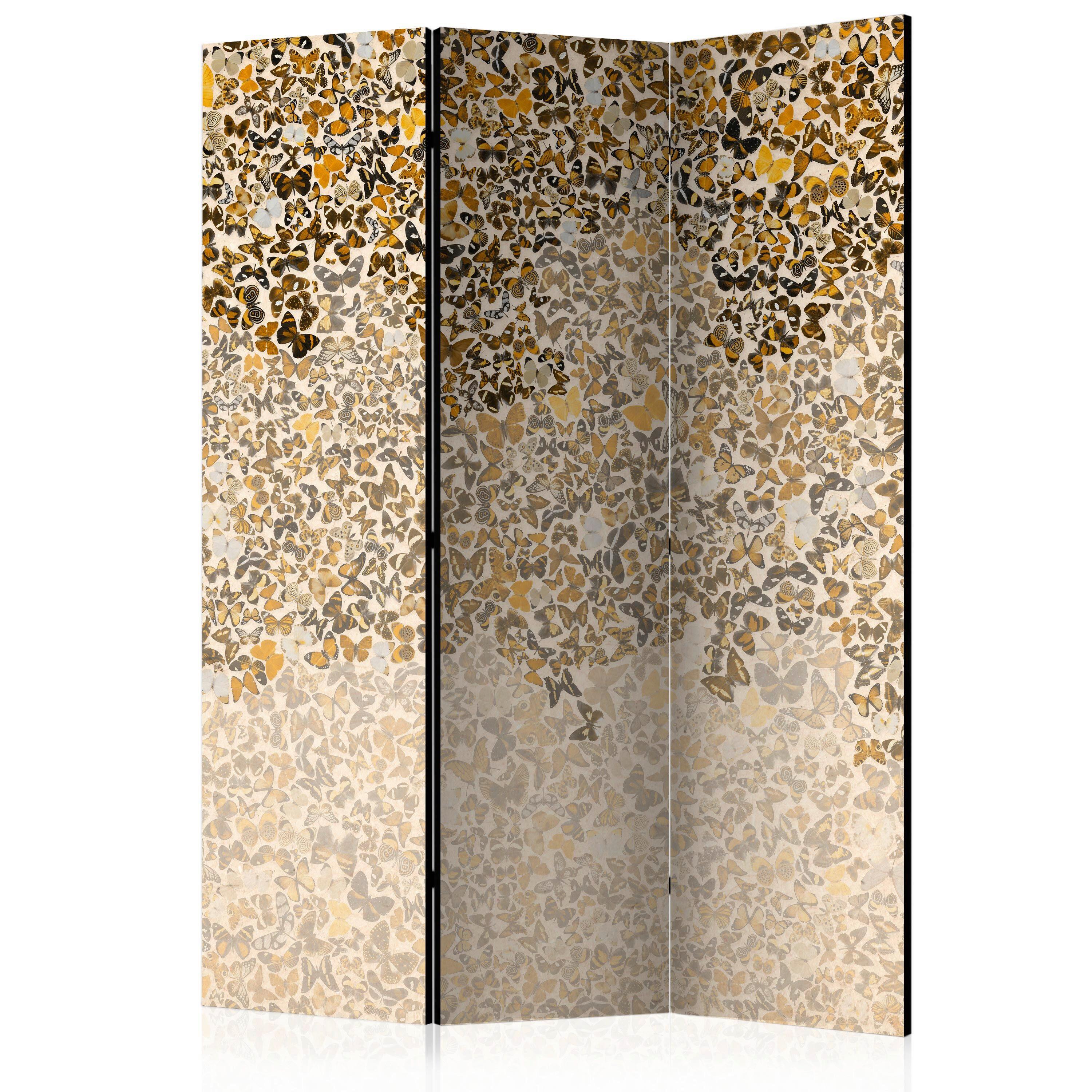 Paravent Art and Butterflies Braun/Beige - Beige/Braun, Basics, Holz/Textil (135/172/3cm) - artgeist