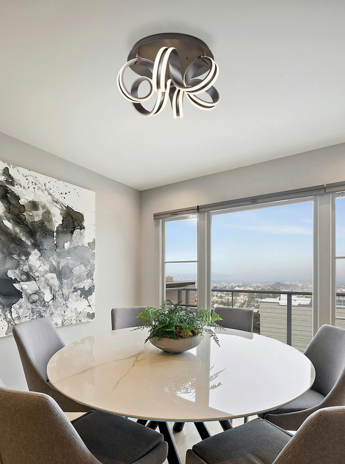 LED-DECKENLEUCHTE 67335-40 KUNI - Weiss/Dunkelgrau, Design, Kunststoff/Metall (46/25cm) - Globo