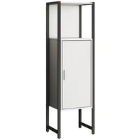 Midischrank Edino - Weiss/Silberfarben, Modern, Holzwerkstoff/Kunststoff (33/114/30cm) - MID.YOU