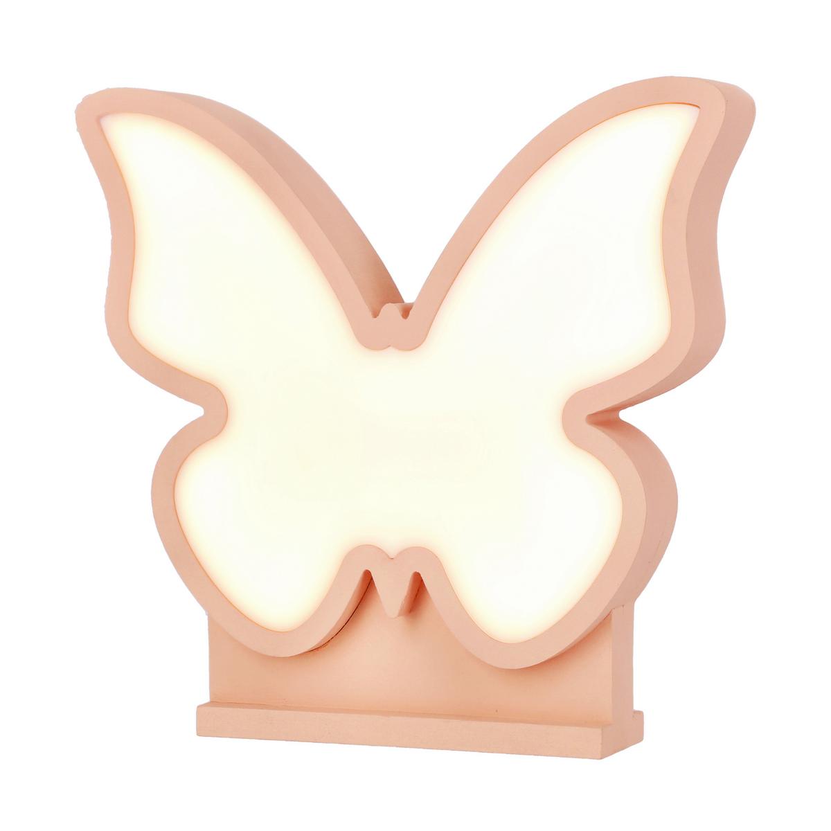 Dječja Stolna Svjetiljka Butterfly - ružičasta, Basics, drvni materijal/plastika (28.5/5/26.5cm)