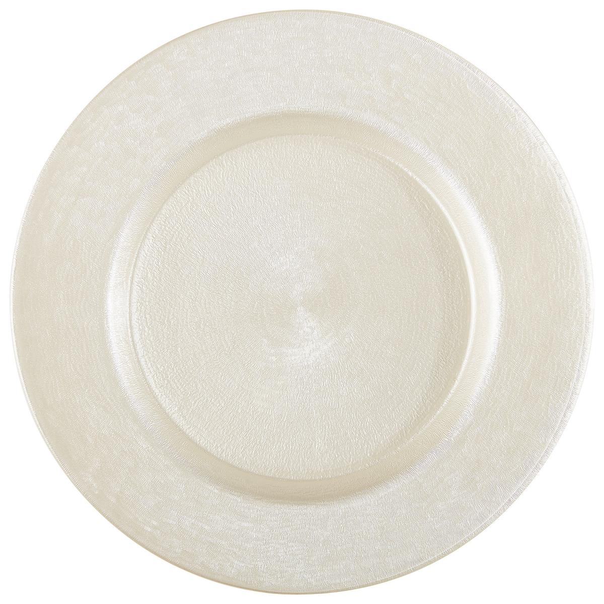 PODTALERZ 353432C - biały, Trend, szkło (32,5cm) - Novel