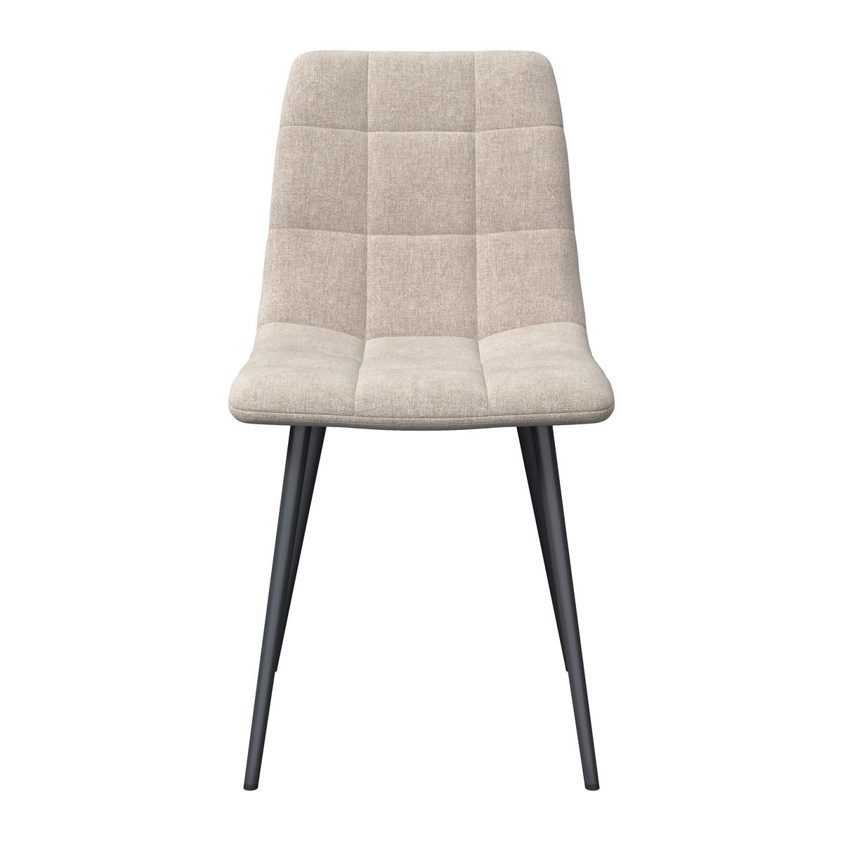 Stuhl Ria Greige Mikrofaser Gepolstert - Greige/Schwarz, MODERN, Textil/Metall (44/87/54cm) - Bessagi Home