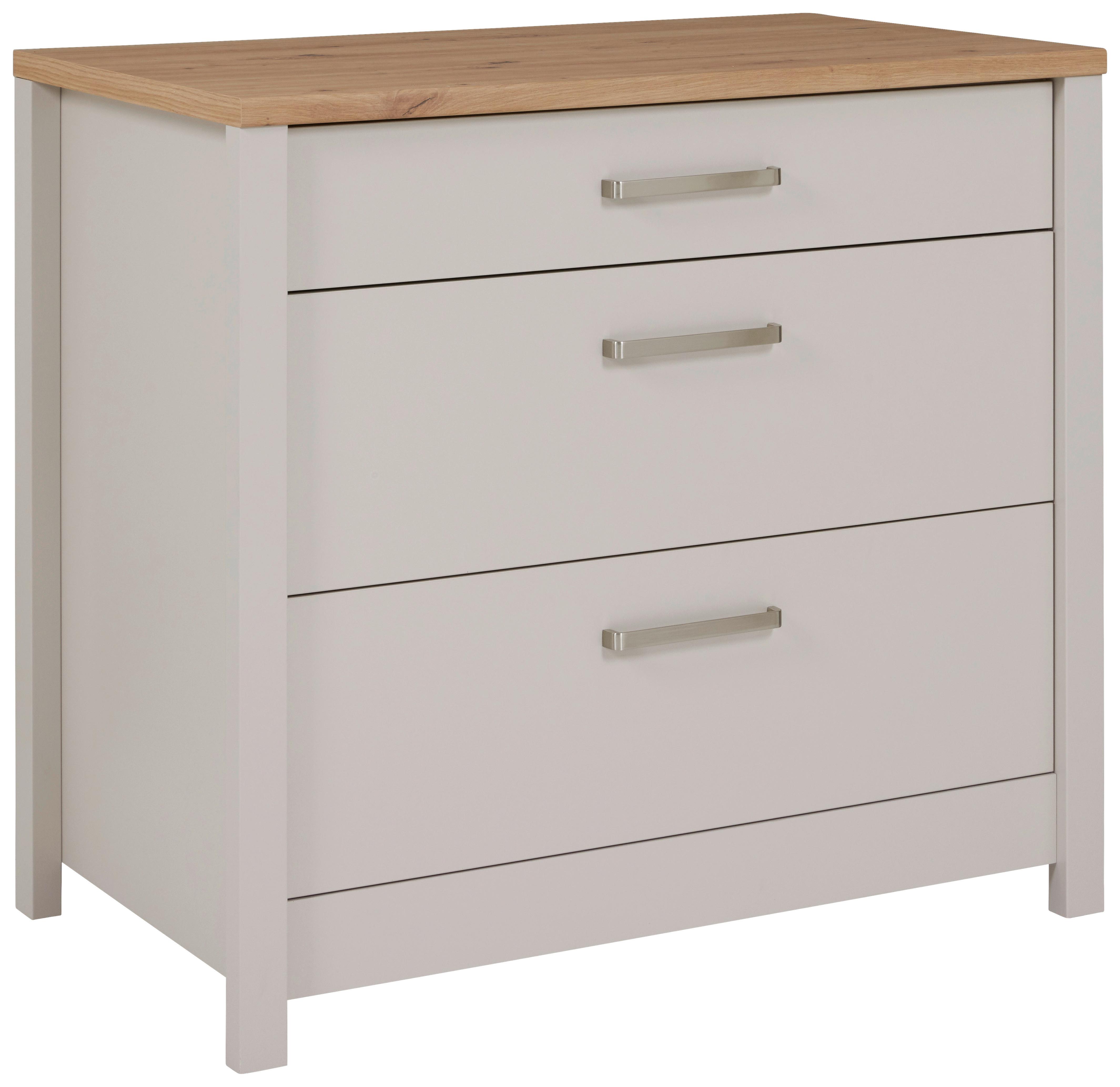 Kuhinjski Ladičar Sardegna - kašmir/srebrne boje, Romantično / ladanjski, drvni materijal/metal (100/92/60cm)