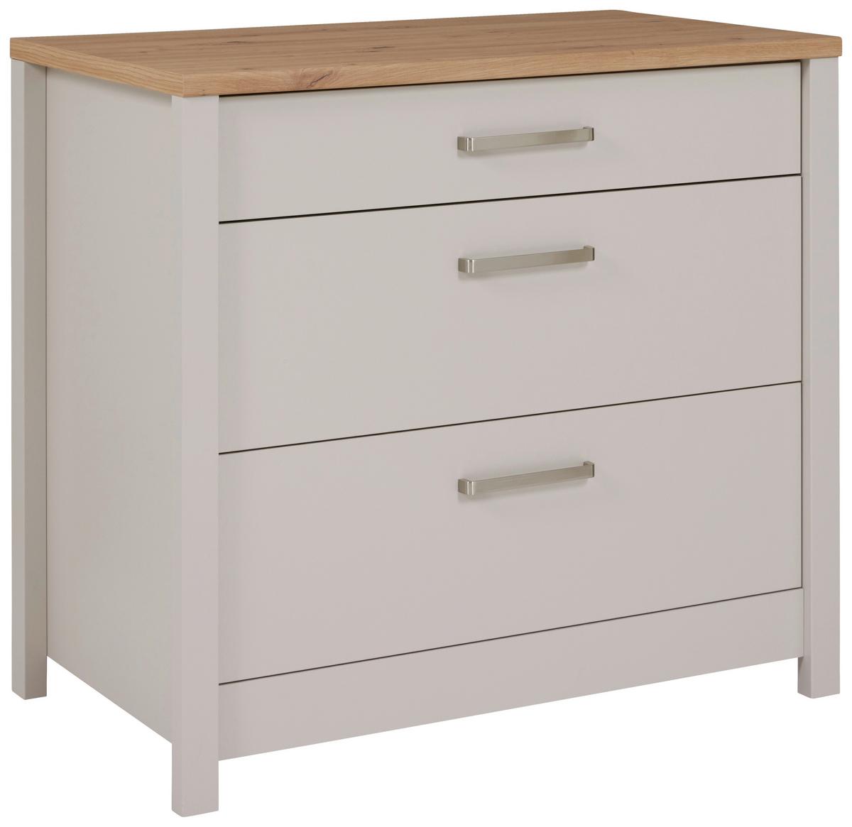 Kuhinjski Ladičar Sardegna - kašmir/srebrne boje, Romantično / ladanjski, drvni materijal/metal (100/92/60cm)