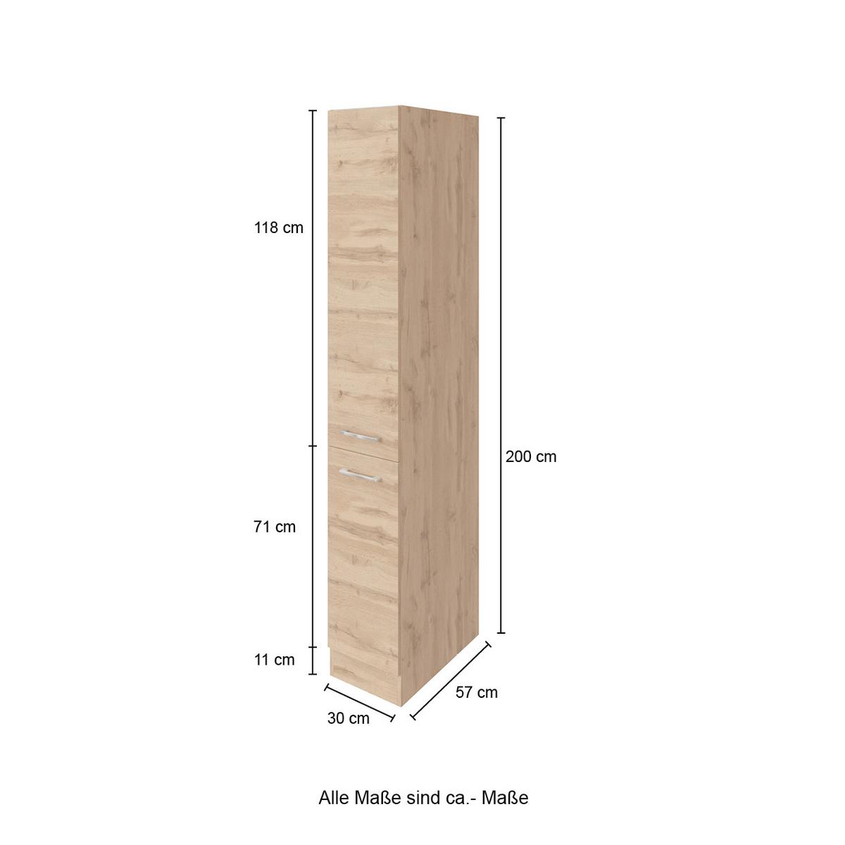 Held Apothekerschrank ca. 30 cm Weiß/Eiche - Chromfarben/Eichefarben, MODERN, Holzwerkstoff/Metall (30/200/60cm) - Held