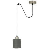 Hängeleuchte Greeni Max. 15 Watt - Grau, Modern, Textil/Metall - Premium Living