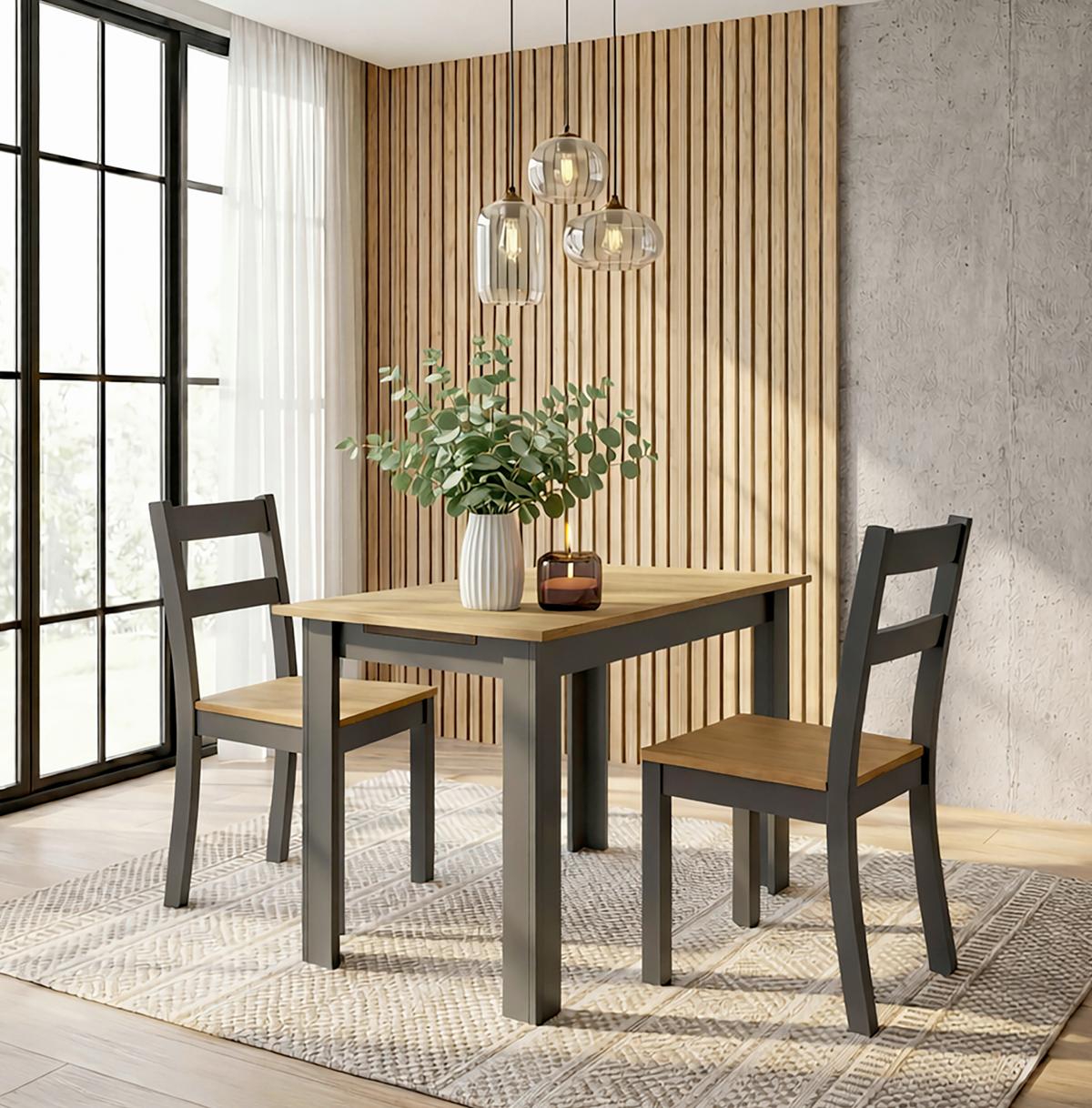 Esstisch Vcm Esstisch"pesoli"120/160x80 - Weiss/Anthrazit, Modern, Holzwerkstoff (109-149/80/75,5cm) - MID.YOU