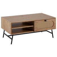 COUCHTISCH WL6.888 - Eichefarben/Schwarz, Design, Holzwerkstoff/Metall (100/60/45cm) - MID.YOU