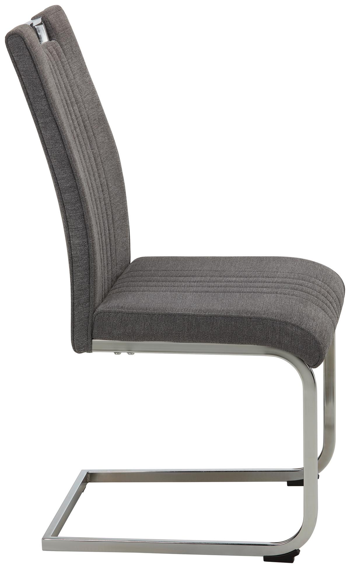 Scaun Katja - culoare crom/gri, Modern, metal/textil (42/98/56cm) - Mömax