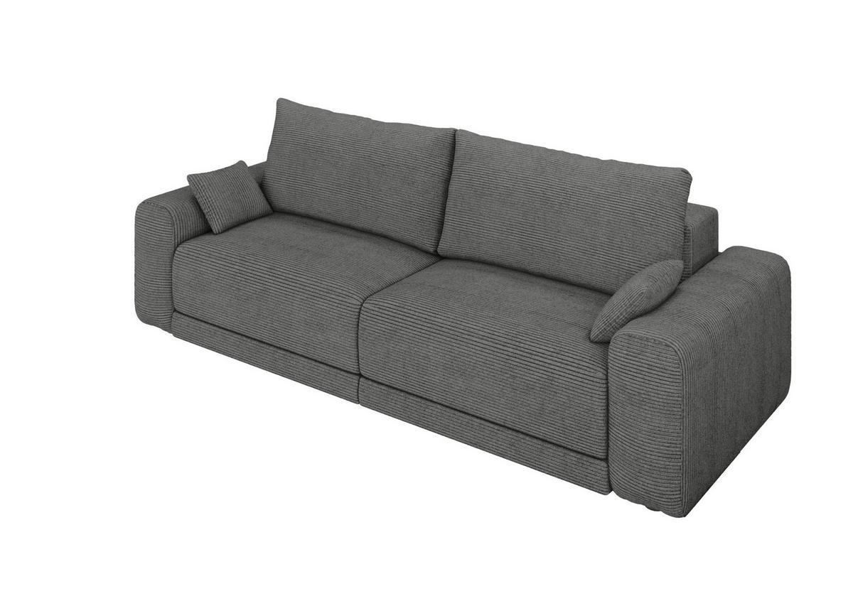 Sofa Plain Dunkelgrau - Dunkelgrau/Schwarz, MODERN, Kunststoff/Textil (256/88/120cm) - Mömax