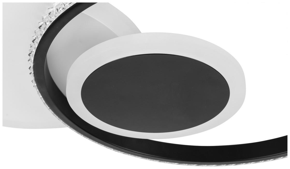 LED-Deckenleuchte Rulm in Schwarz/Weiß max. 18 Watt - Schwarz/Weiß, MODERN, Kunststoff/Metall (45/32/6,5cm) - Modern Living