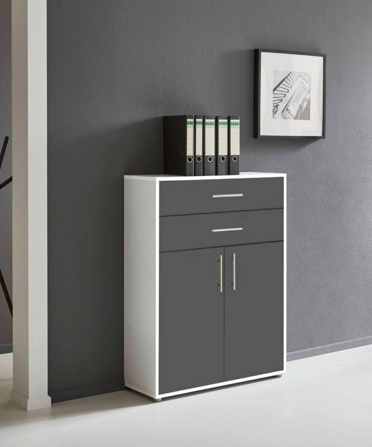 AKTENSCHRANK OFFICE EDITION - Anthrazit/Weiß, LIFESTYLE, Holzwerkstoff (84,4/113,6/33cm) - MID.YOU