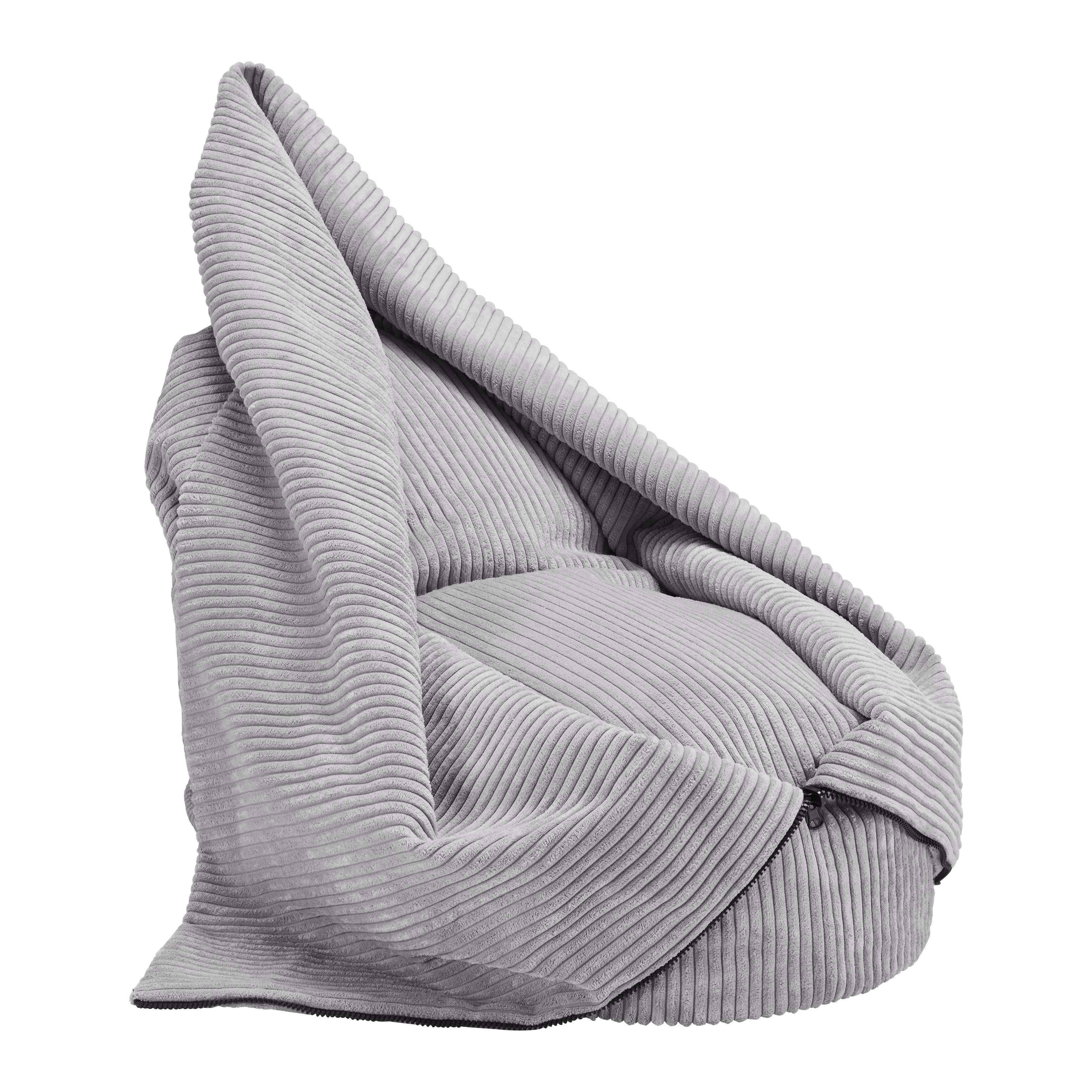 Sitzsack Capri Hellgrau Cord - Hellgrau, MODERN, Textil (45/50/80cm)