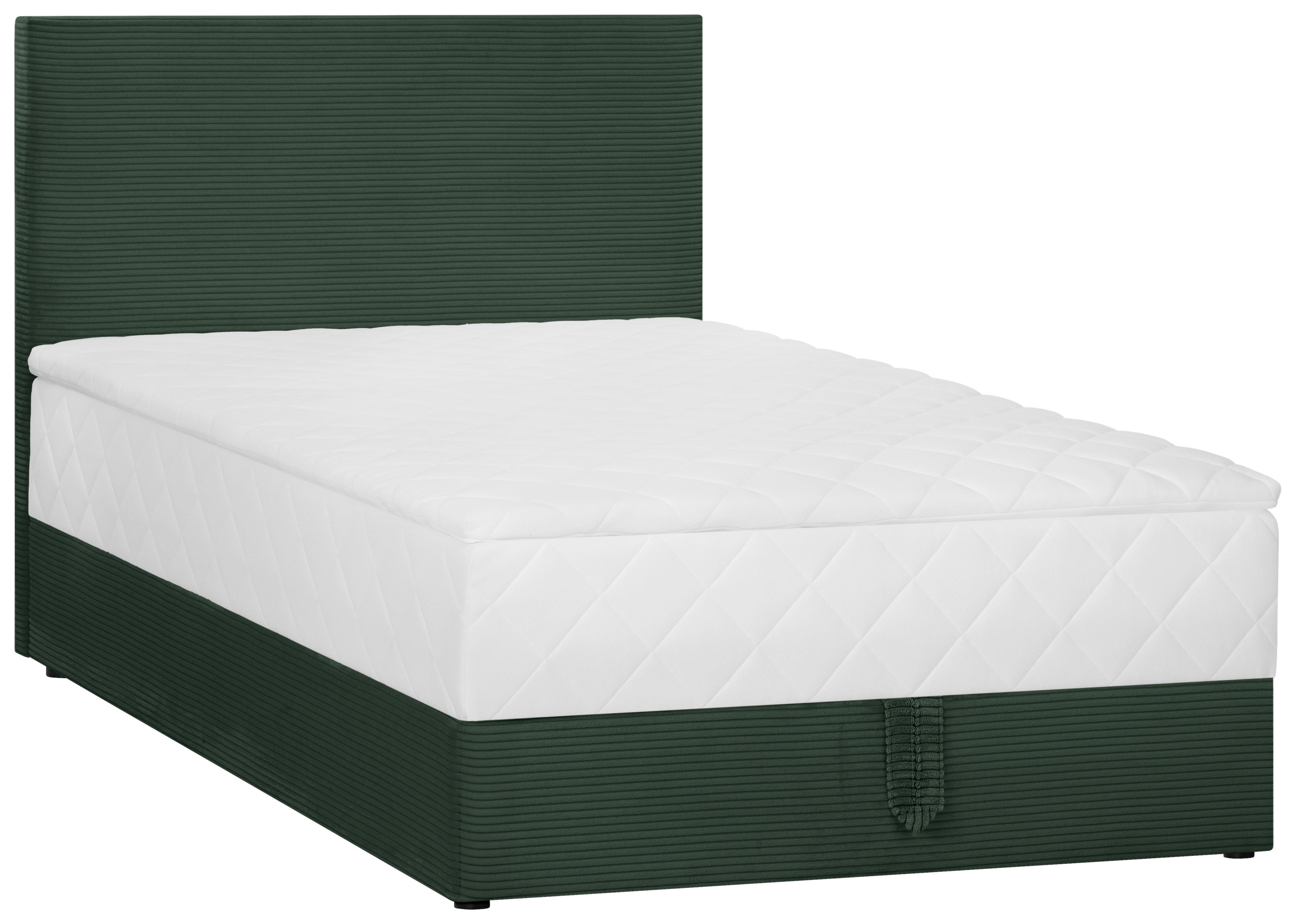 Boxbett Boxy in Cord Grün ca. 120x200cm - Grau/Grün, KONVENTIONELL, Textil (120/200cm) - Based