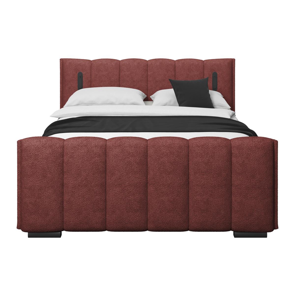 Boxspring Krevet Elysia - bordo/crna, Trend, drvni materijal/drvo (180/200cm) - Premium Living