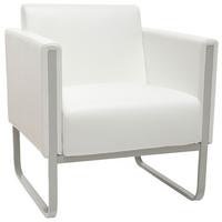 Fotelj Aruba, Bela - bela/svetlo siva, Moderno, kovina/tekstil (67/78/71cm) - MID.YOU