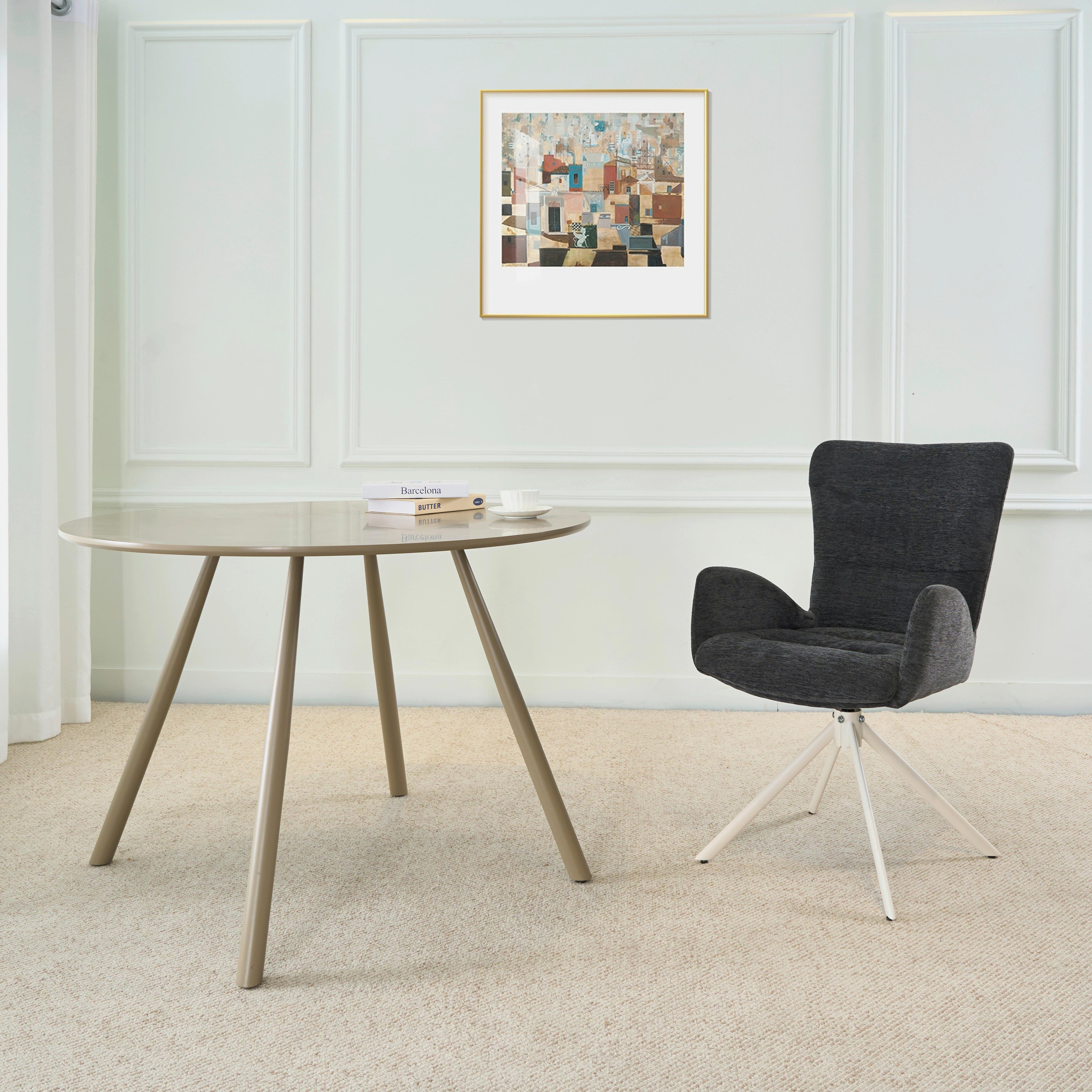 STOL MED ARMSTÖD STELLA - beige/grå, Design, metall/textil (58/91/65cm) - Mömax