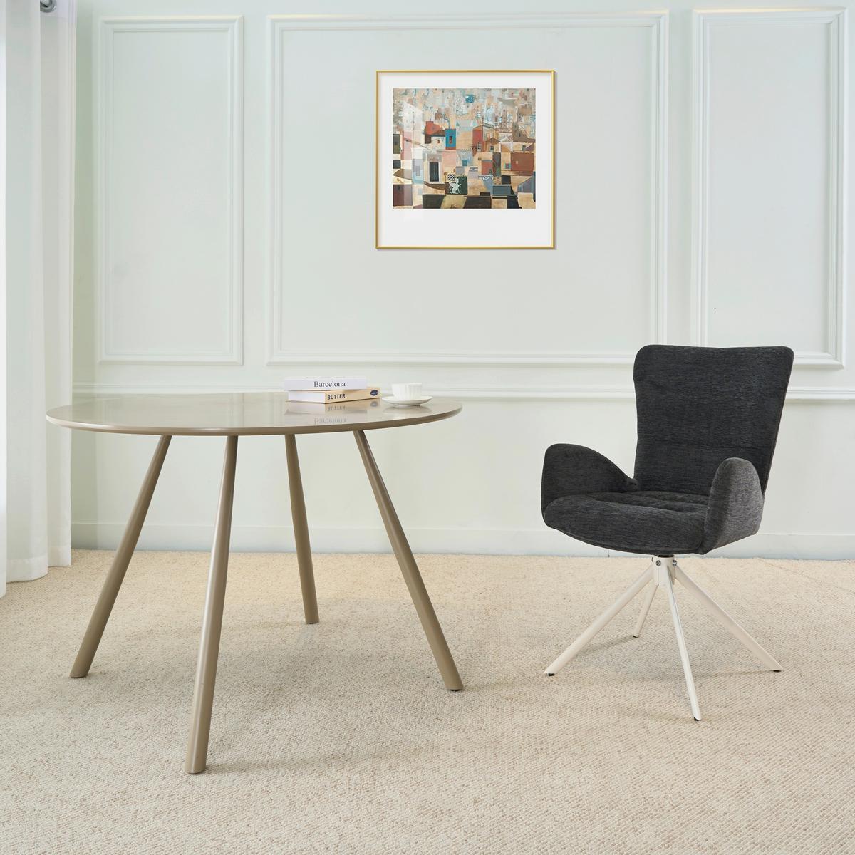 Karosszék Forgatható Stella - bézs/szürke, Design, textil/fém (58/88,5/68cm) - Mömax