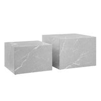 Set Klubskih Mizic Marble, Siva, 2-Delni - siva, Design, leseni material (58-50/58-50/40-33cm) - Livetastic