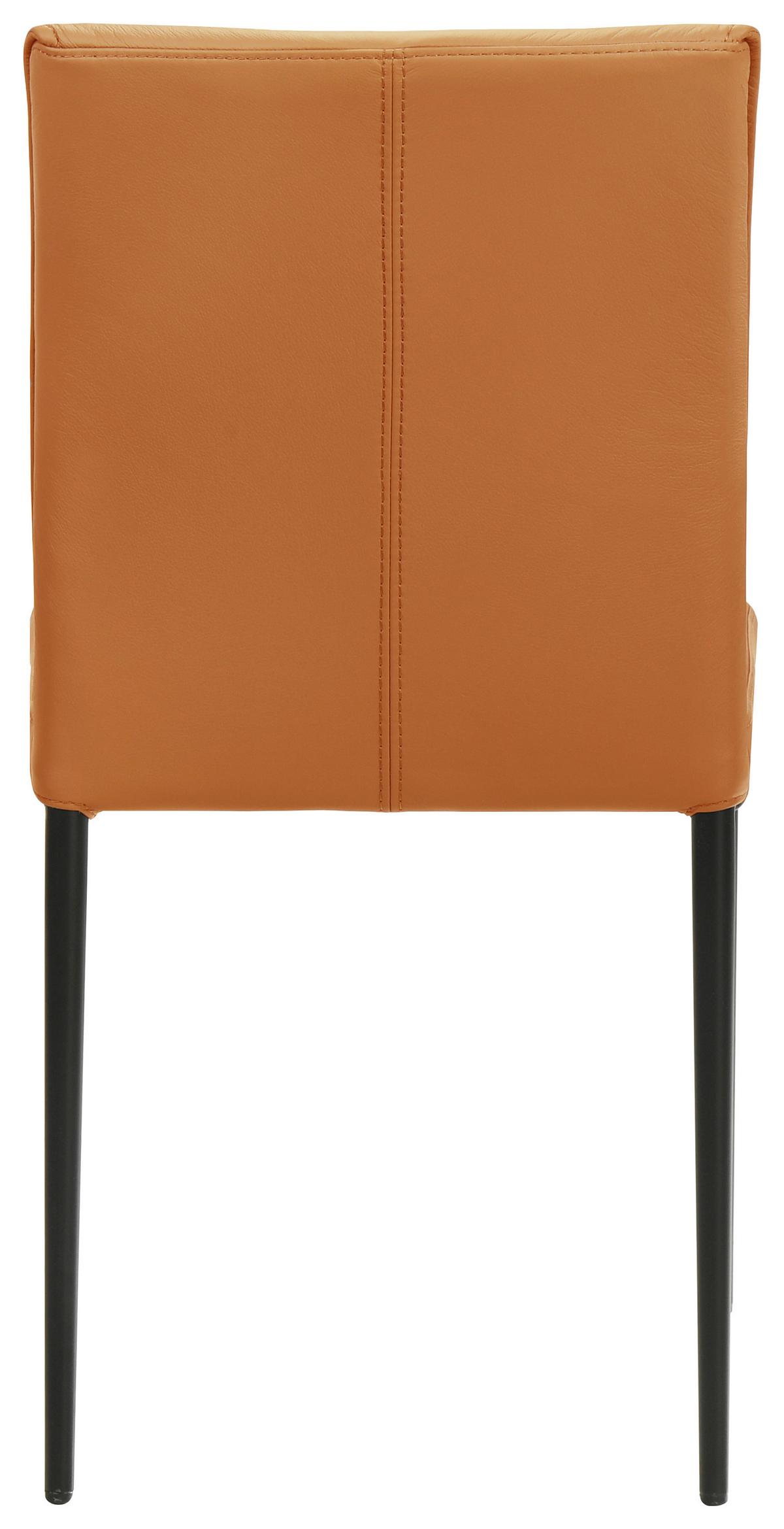 KRZESŁO ANGELO -EXKLUSIV- - czarny/pomarańczowy, Design, skóra/metal (46/87/58cm) - Johann Jakob