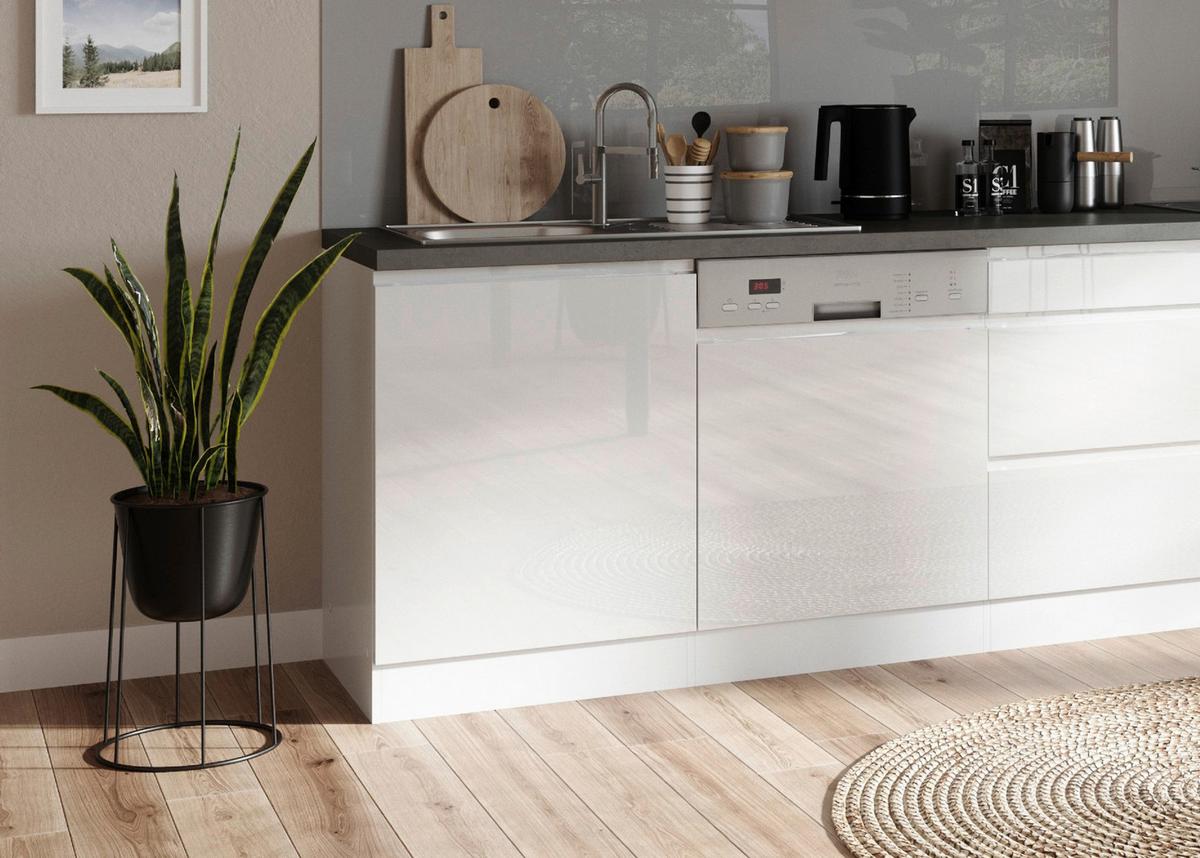 Spülenunterschrank Monza ca. 120x86 cm Weiß/Grau - Weiß Hochglanz/Weiß, LIFESTYLE, Holzwerkstoff (120/86/60cm) - Held