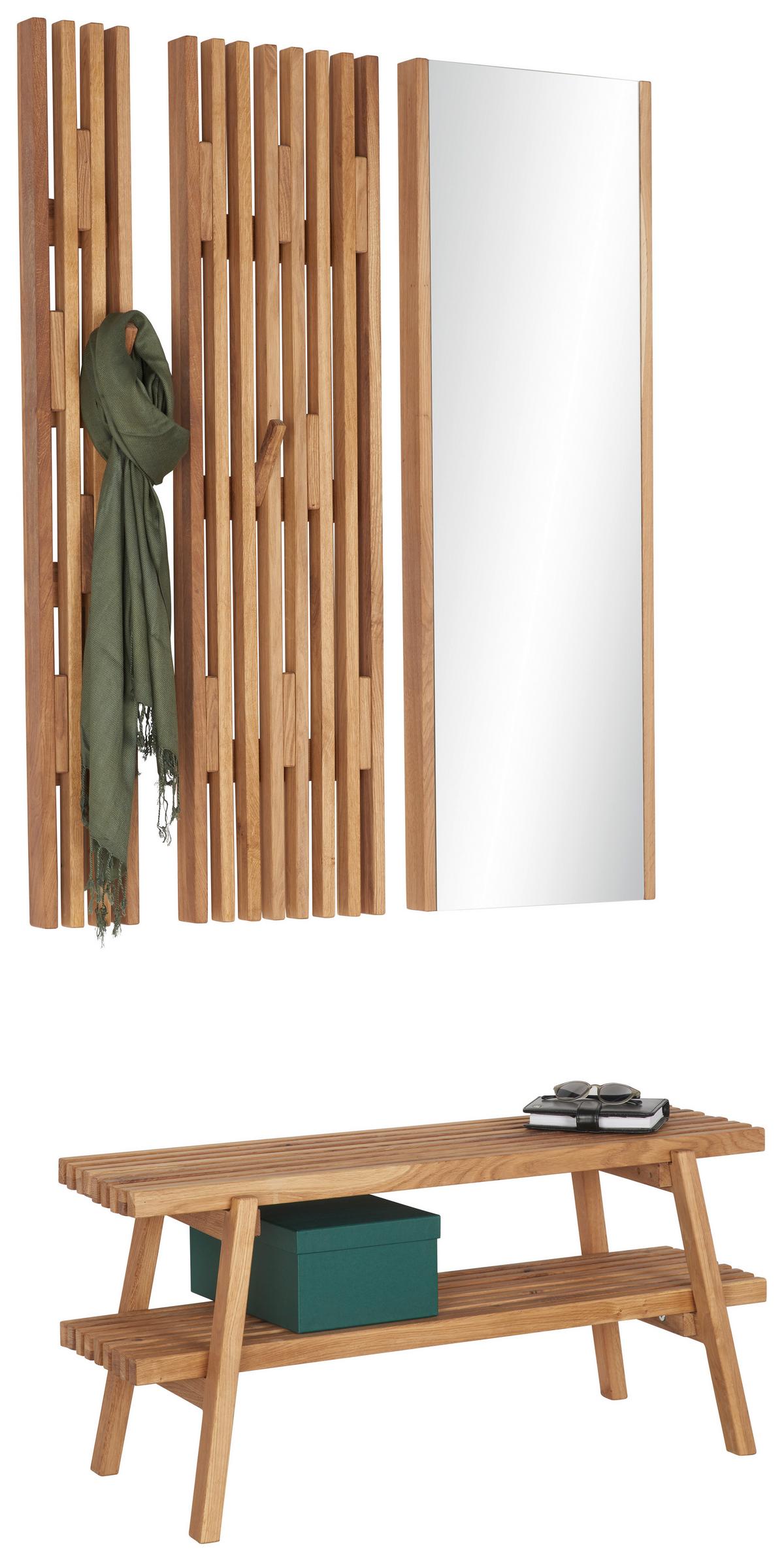 SIEDZISKO DO PRZEDPOKOJU STUDIOLINE - kolor dębowy, Natur, drewno (100/45/40cm) - Linea Natura