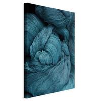 Slika Na Platnu Melancholic Wool - svetlo modra/črna, Basics, tekstil/leseni material (40/60/1.2cm) - artgeist