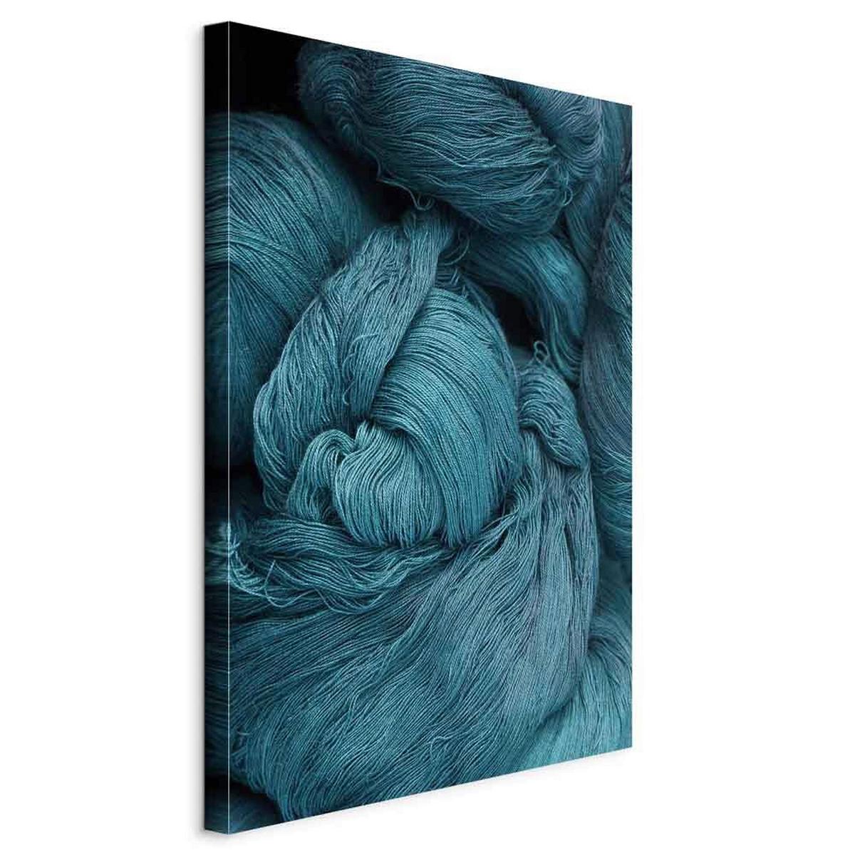 Slika Na Platnu Melancholic Wool - svetlo modra/črna, Basics, tekstil/leseni material (40/60/1.2cm) - artgeist